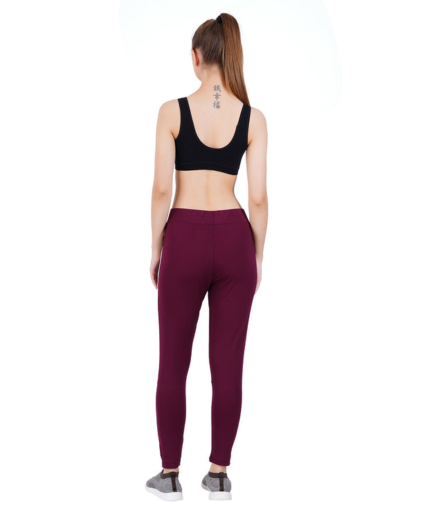 Womens MyFit Athleisure| Slim Fit | All Day Bottoms- Maroon