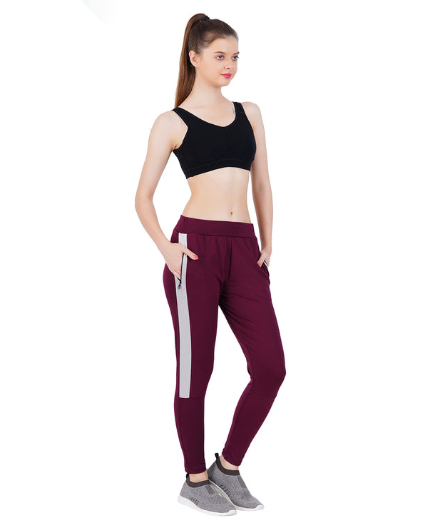 Womens MyFit Athleisure| Slim Fit | All Day Bottoms- Maroon