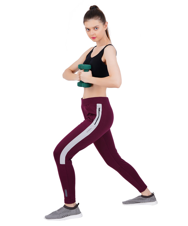 Womens MyFit Athleisure| Slim Fit | All Day Bottoms- Maroon