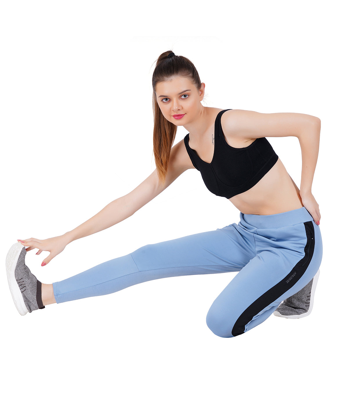 Womens MyFit Athleisure| Slim Fit | All Day Bottoms- Sky Blue