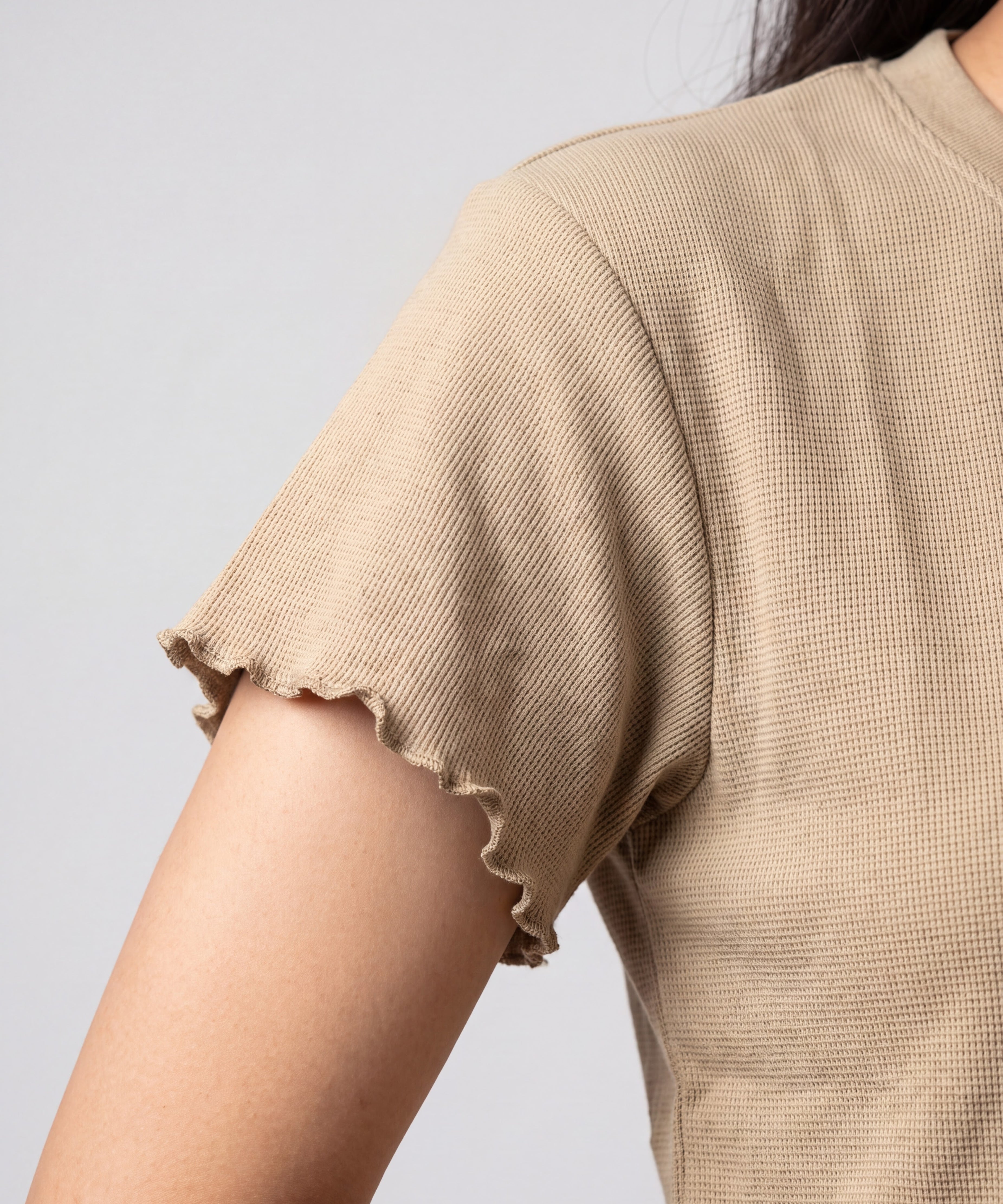 Women’s Premium Waffle Loungewear Set - Beige