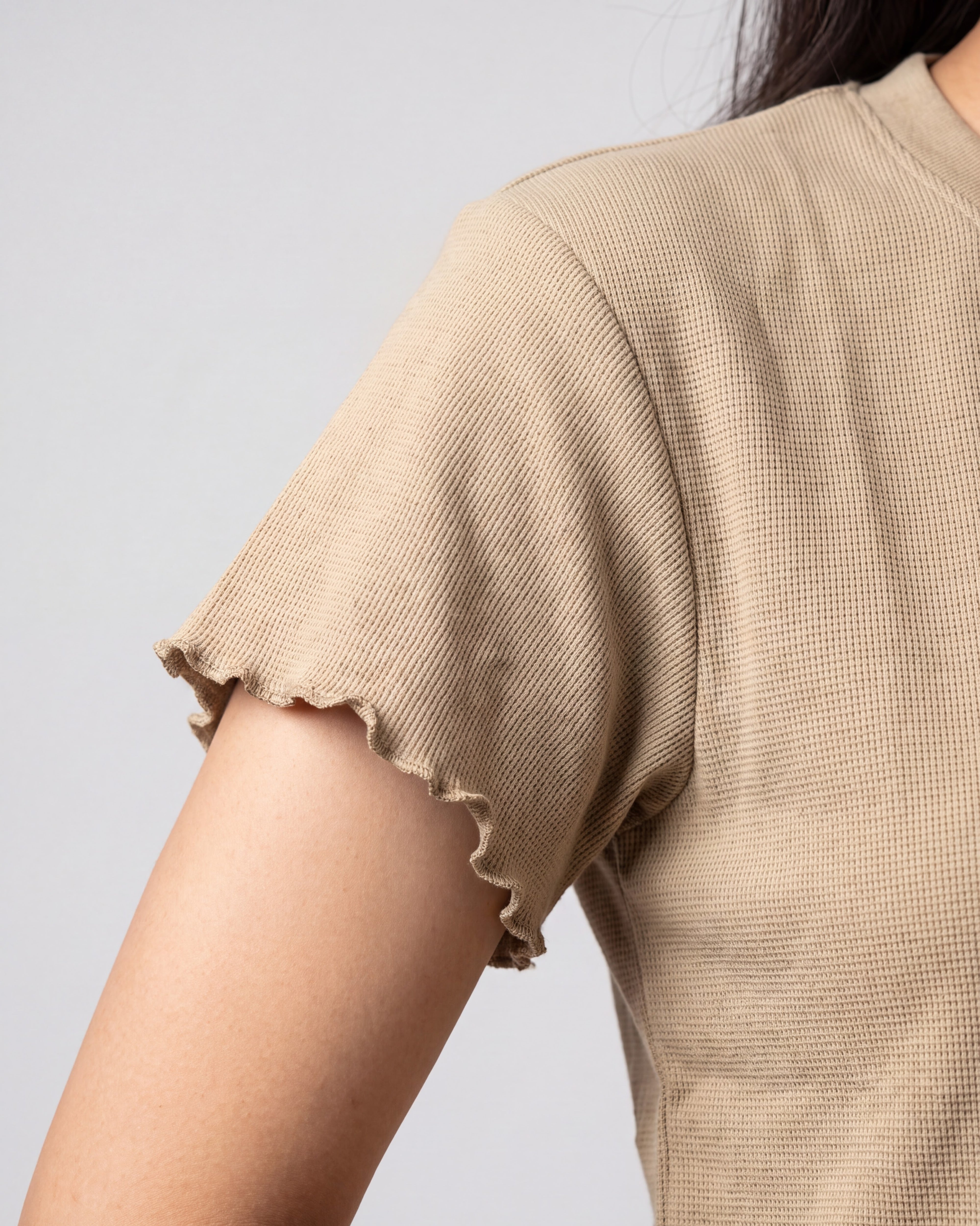 Women’s Premium Waffle Loungewear Set - Beige