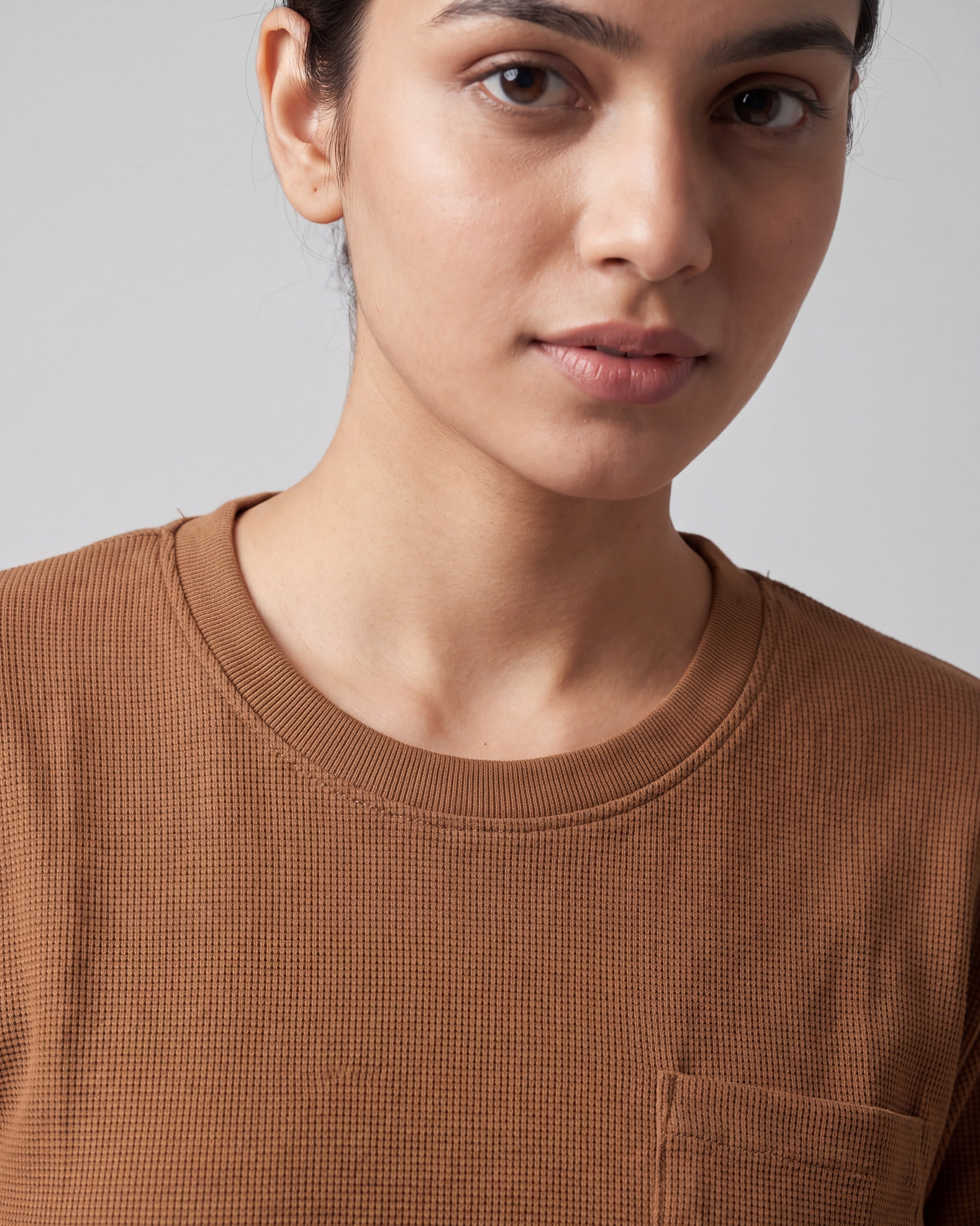 Women’s Premium Waffle Loungewear Set - Brown