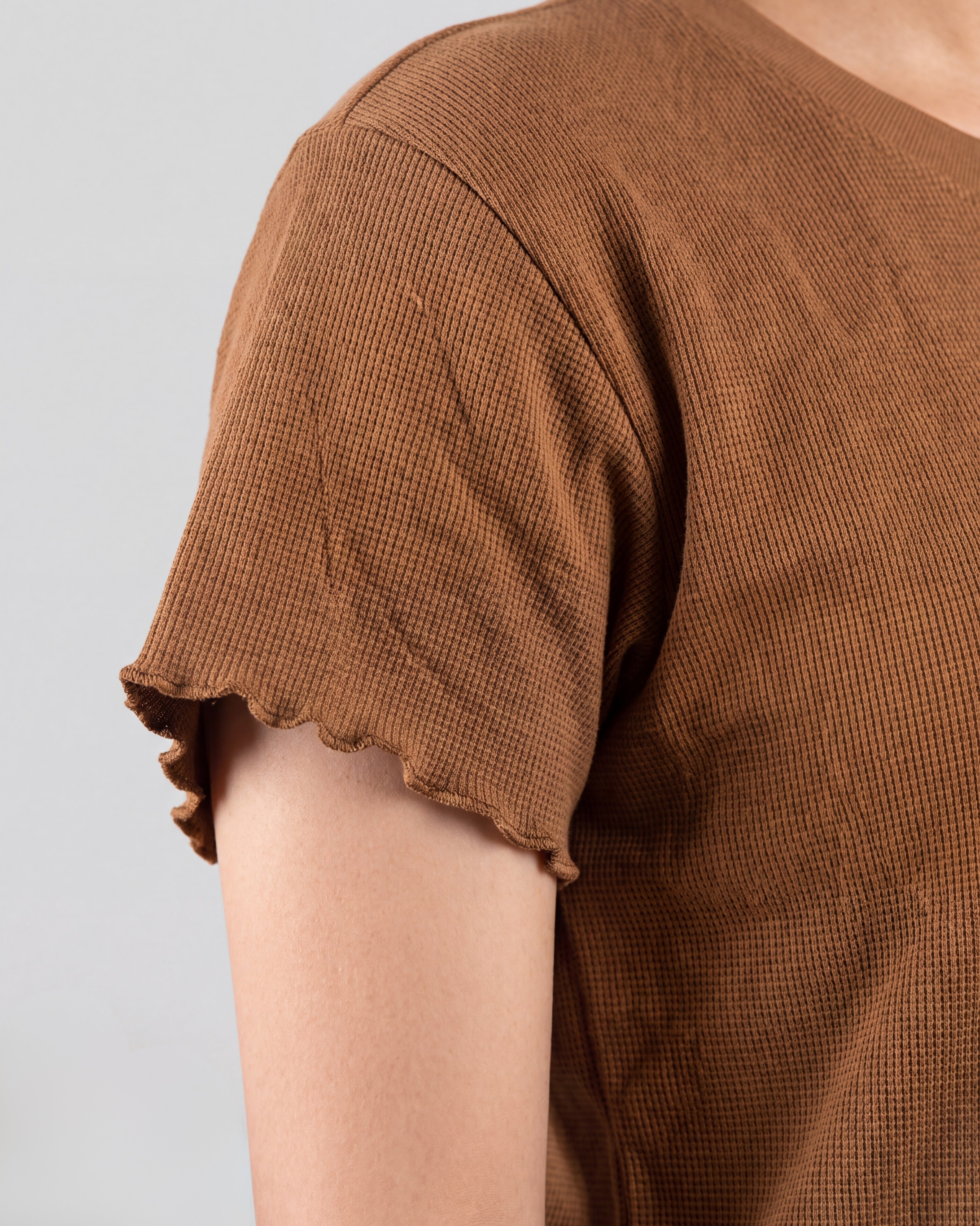 Women’s Premium Waffle Loungewear Set - Brown