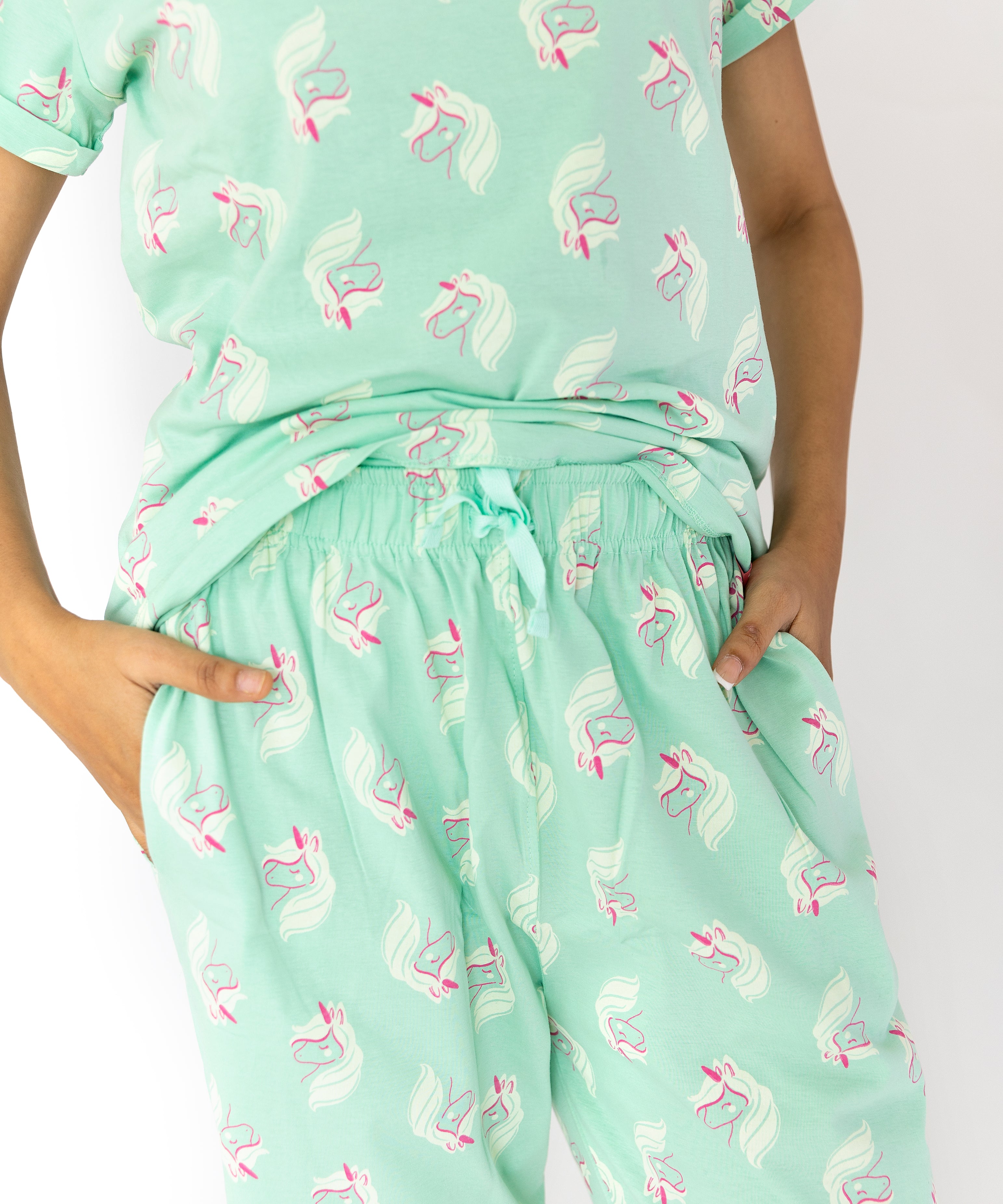 Unicorn printed Womens Nightwear Capri Set