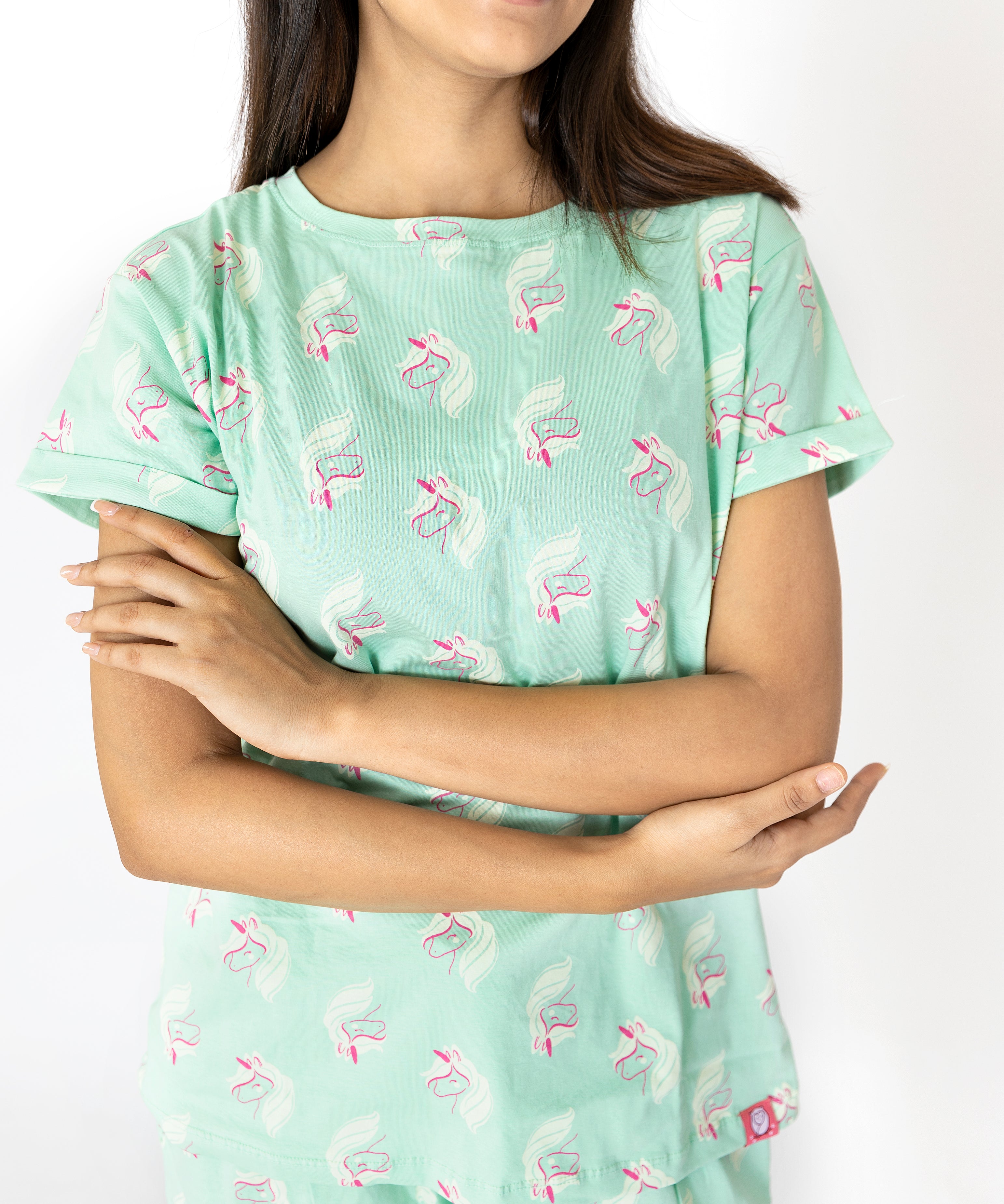 Unicorn printed Womens Nightwear Capri Set