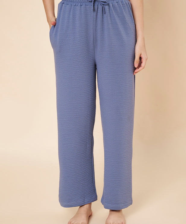 Women’s Mocha Ribbed Cotton Loungewear Set – Drop Shoulder Top & Full-Length Pants