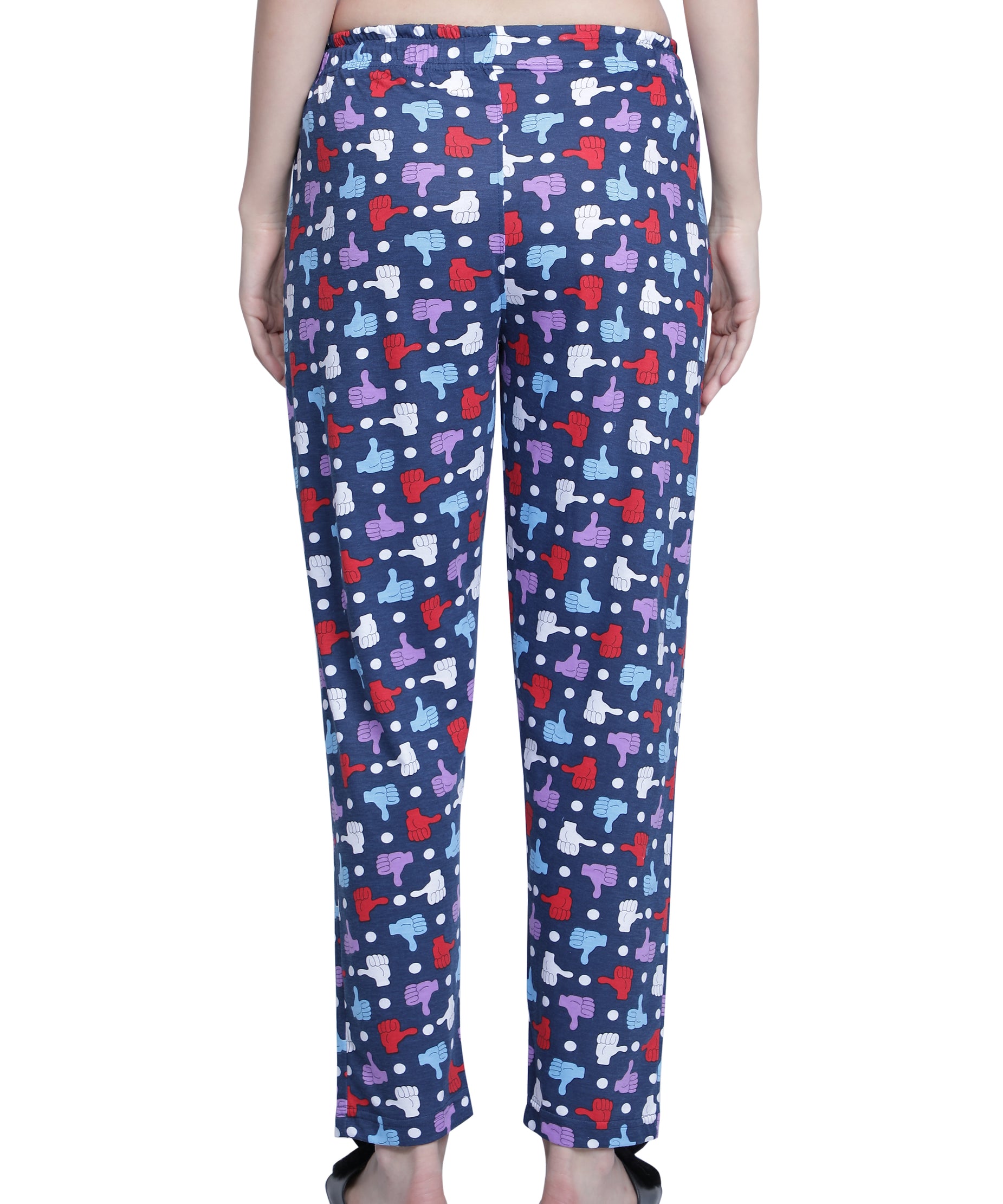 Women's Navy Thumbs Up Pyjama - Quirky & Comfortable Loungewear