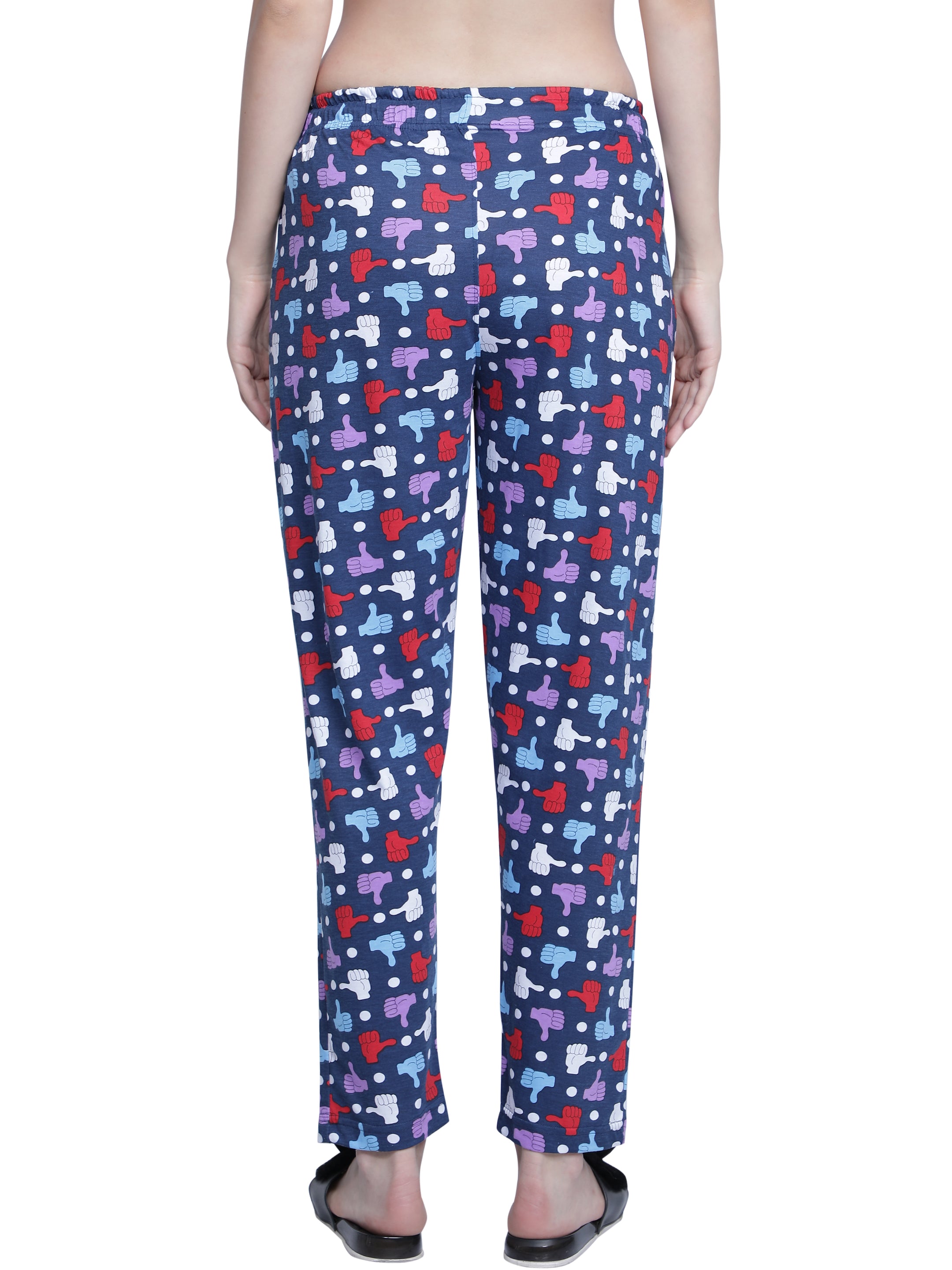 Women's Navy Thumbs Up Pyjama - Quirky & Comfortable Loungewear