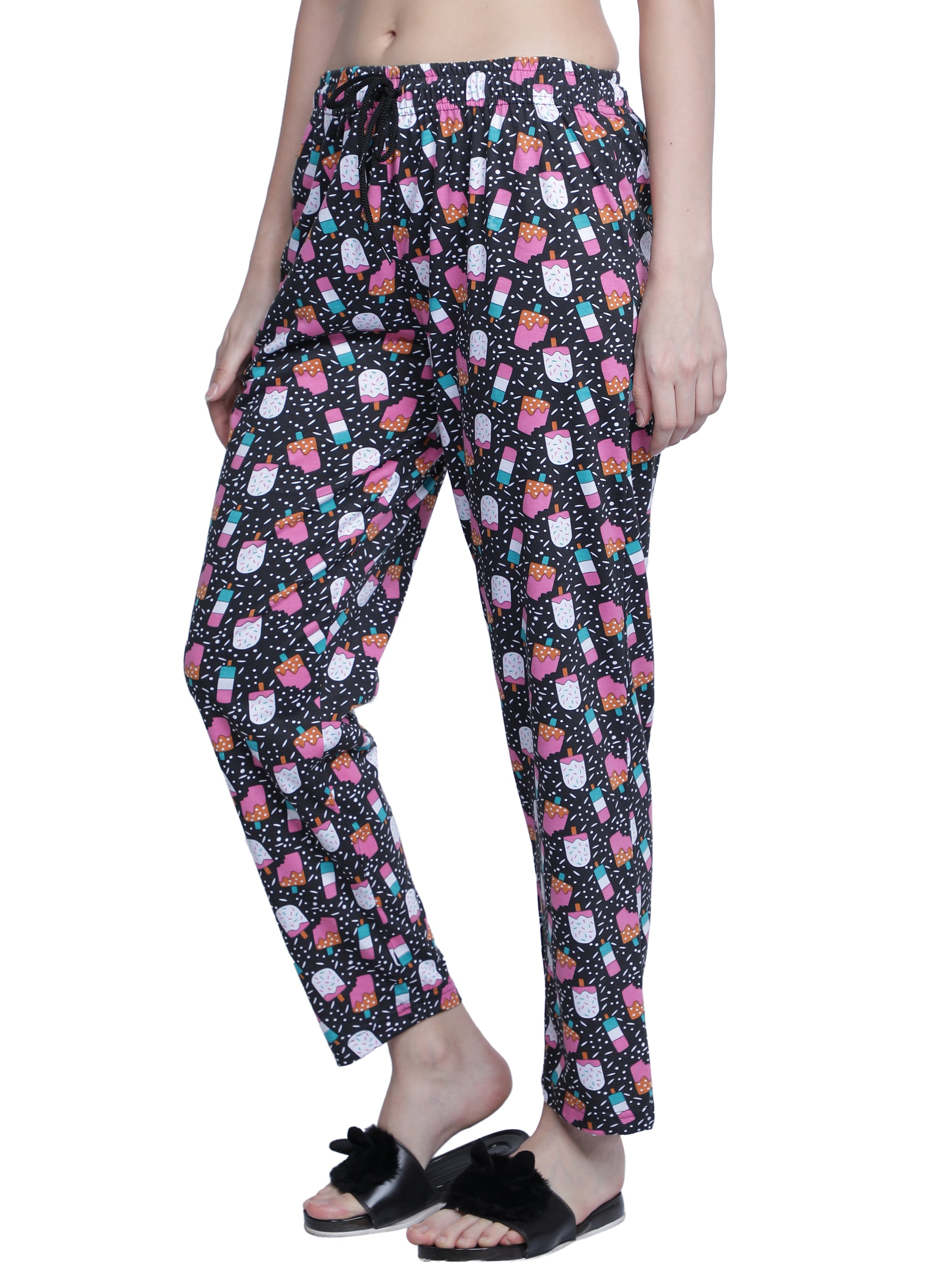 Women's Black Ice Cream Pyjama - Playful & Comfortable Loungewear