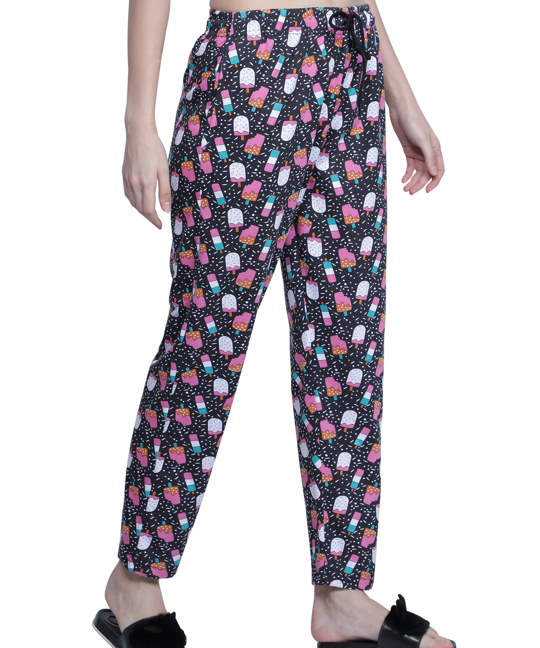 Women's Black Ice Cream Pyjama - Playful & Comfortable Loungewear