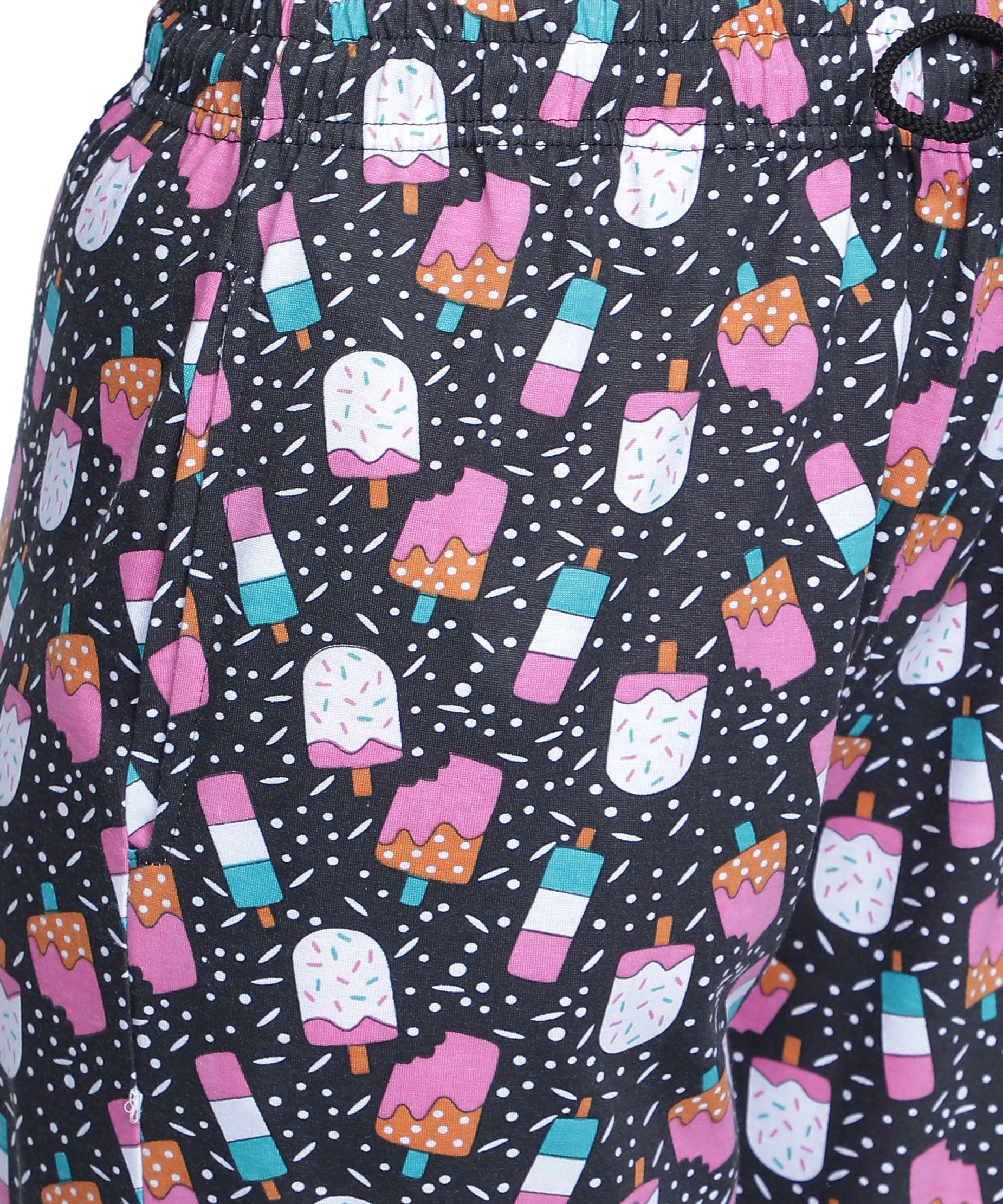 Women's Black Ice Cream Pyjama - Playful & Comfortable Loungewear