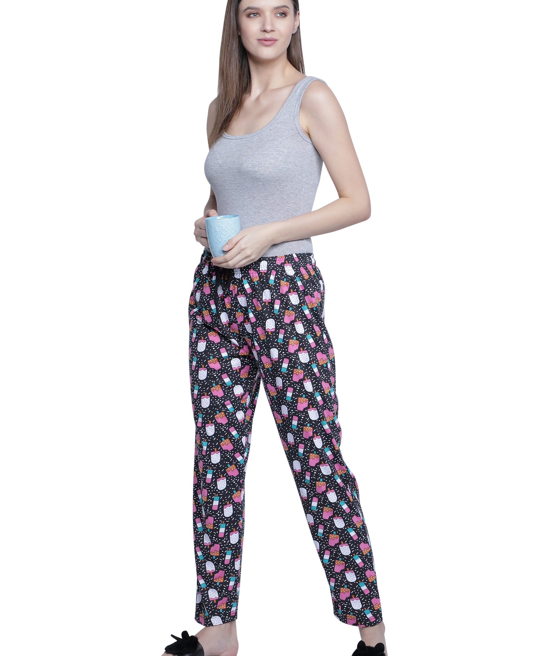 Women's Black Ice Cream Pyjama - Playful & Comfortable Loungewear