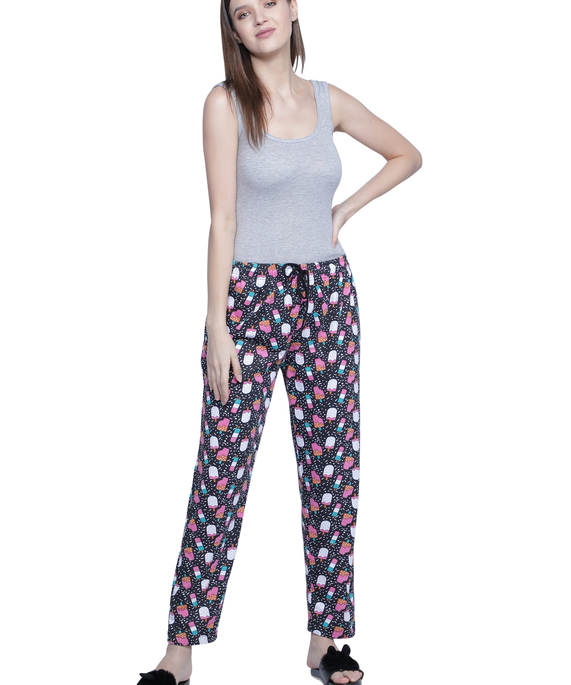 Women's Black Ice Cream Pyjama - Playful & Comfortable Loungewear