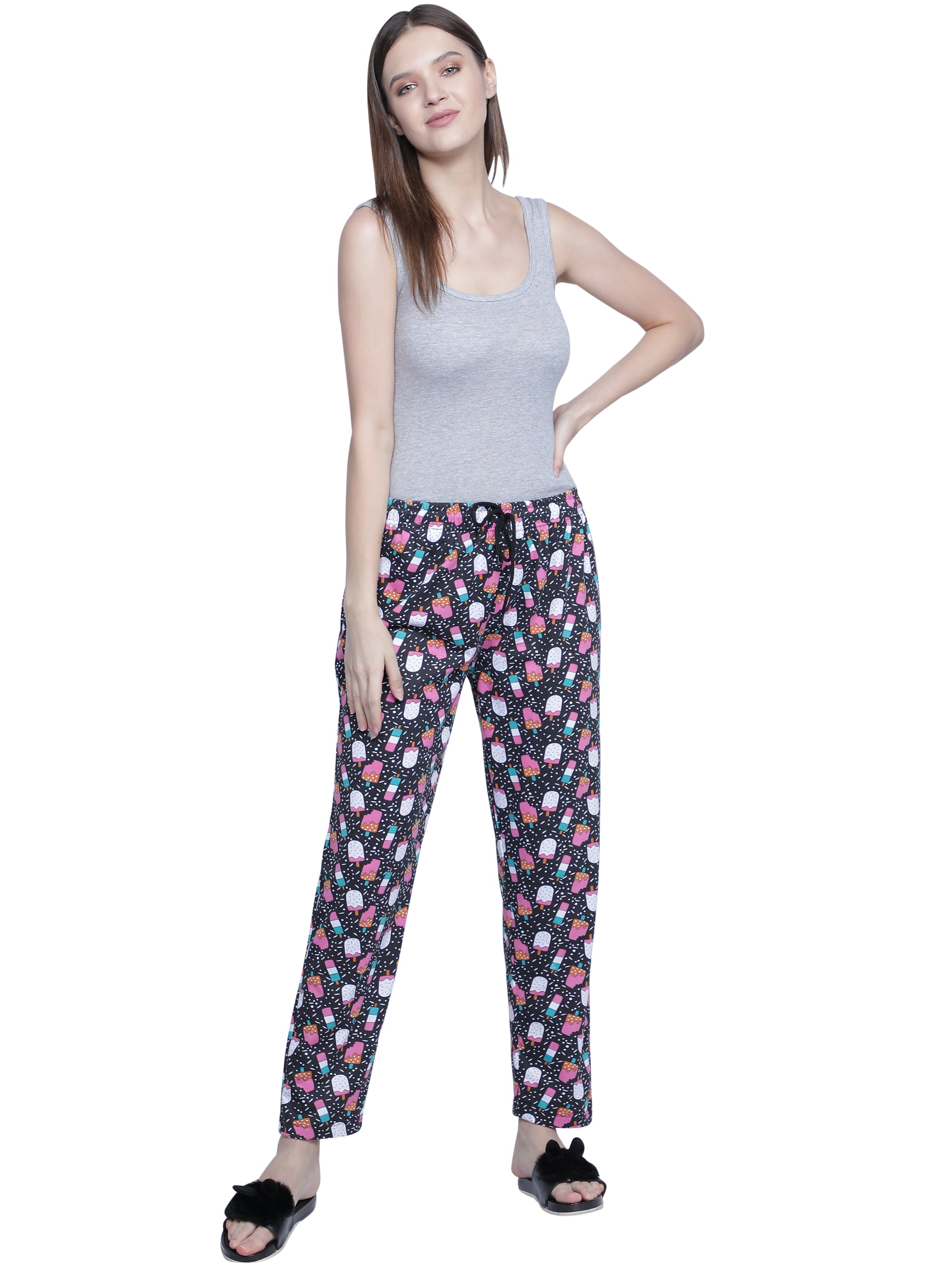 Women's Black Ice Cream Pyjama - Playful & Comfortable Loungewear