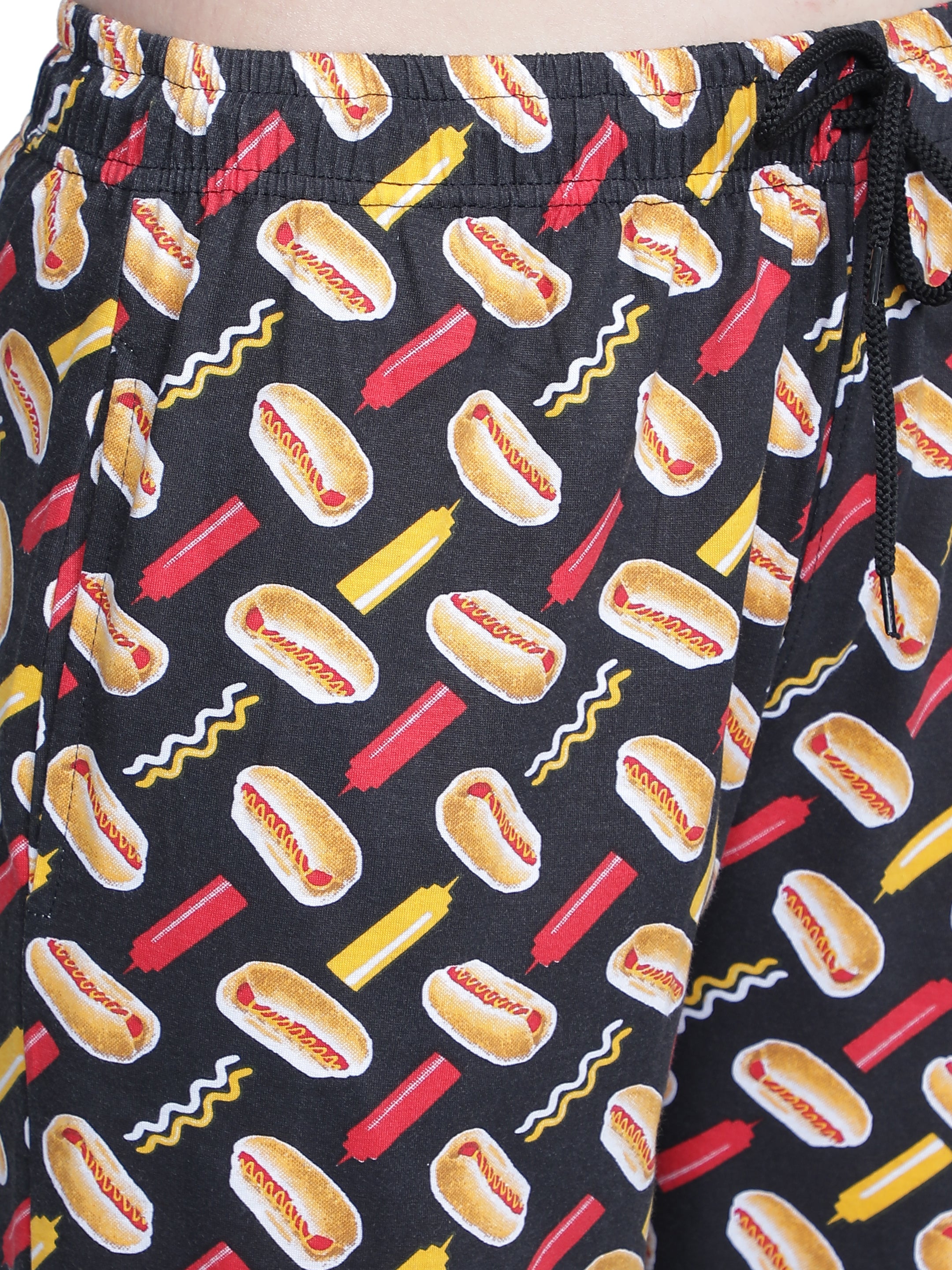Women's Black Burger Pyjama - Fun & Comfortable Loungewear