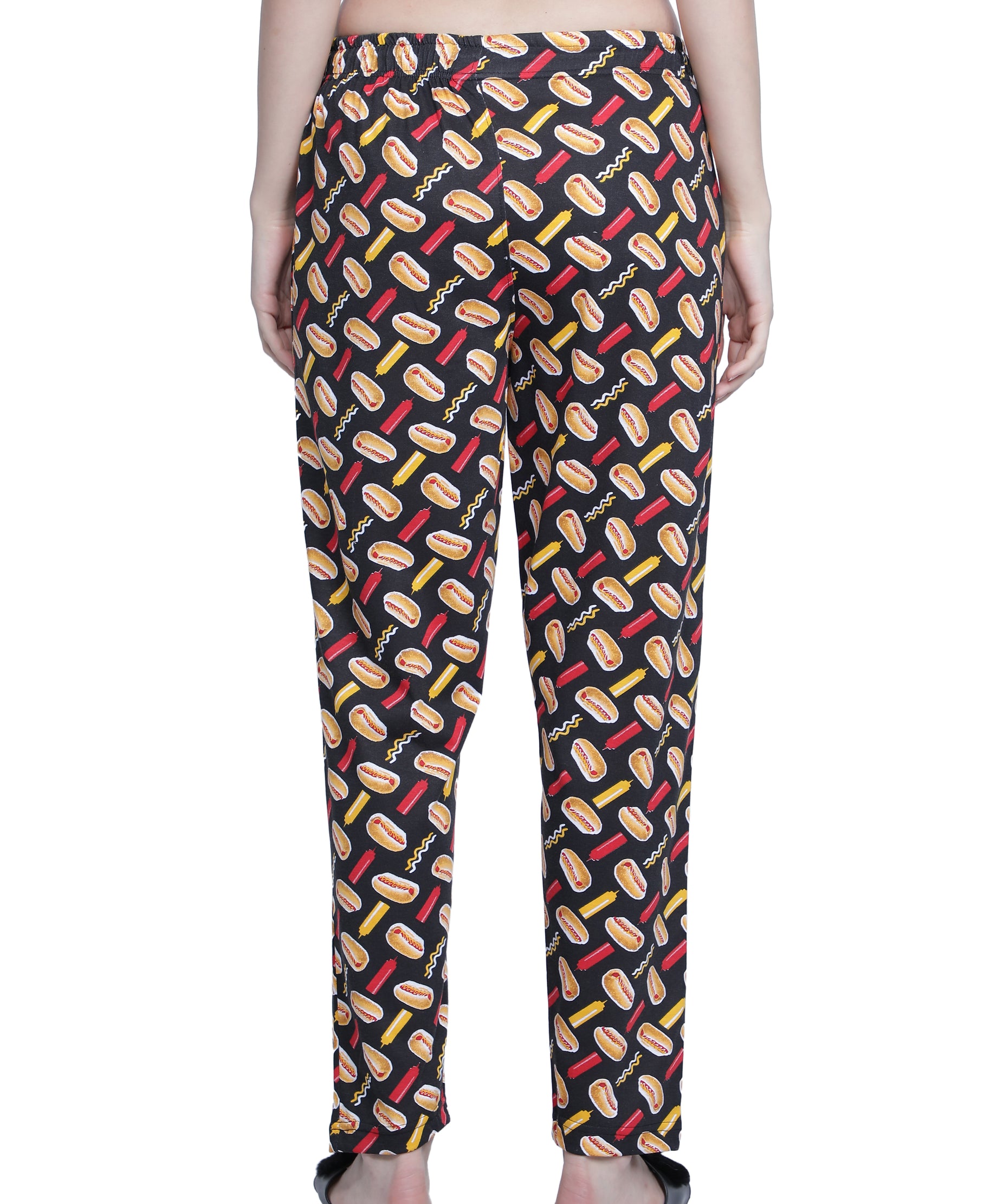 Women's Black Burger Pyjama - Fun & Comfortable Loungewear