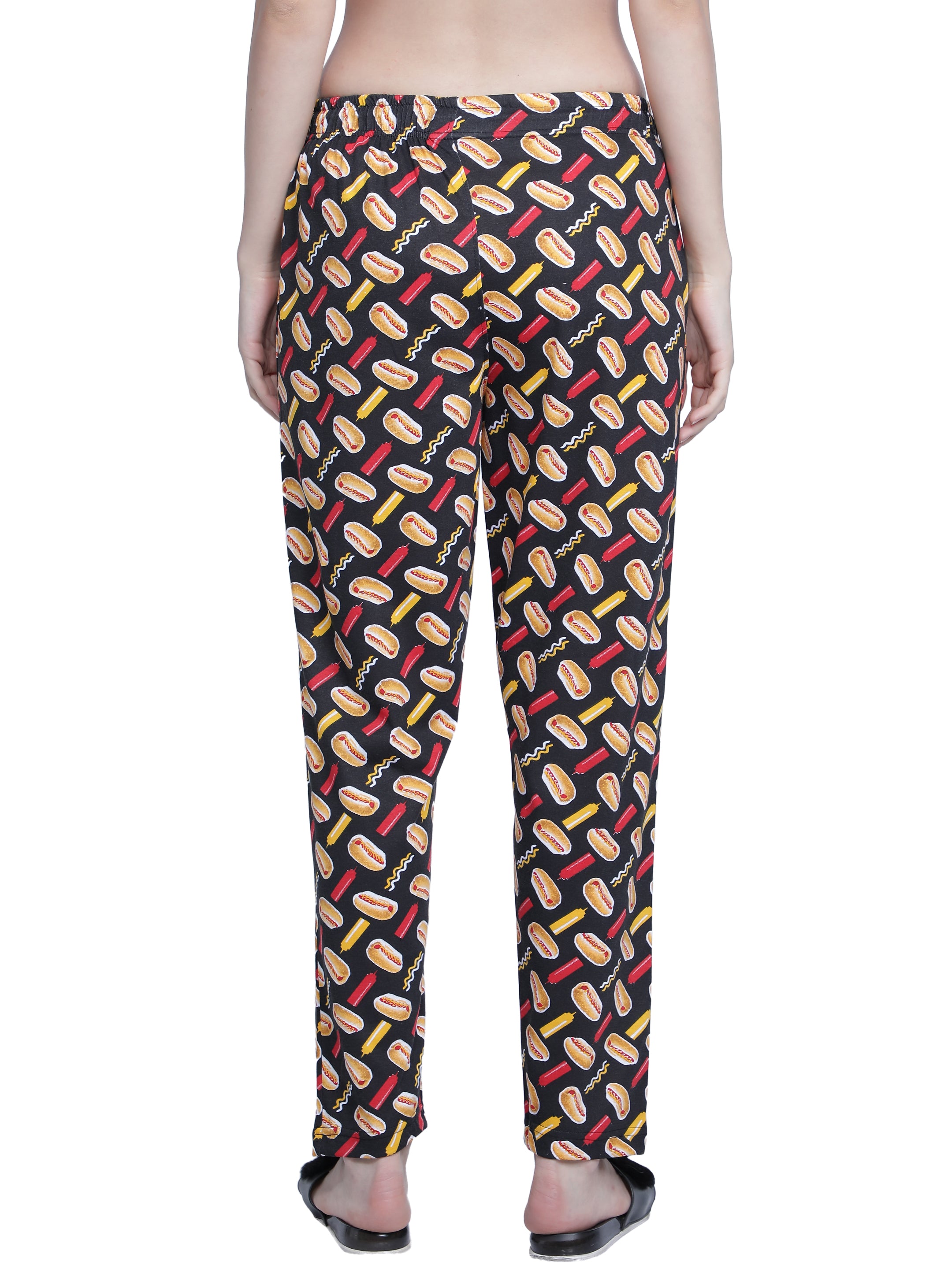 Women's Black Burger Pyjama - Fun & Comfortable Loungewear