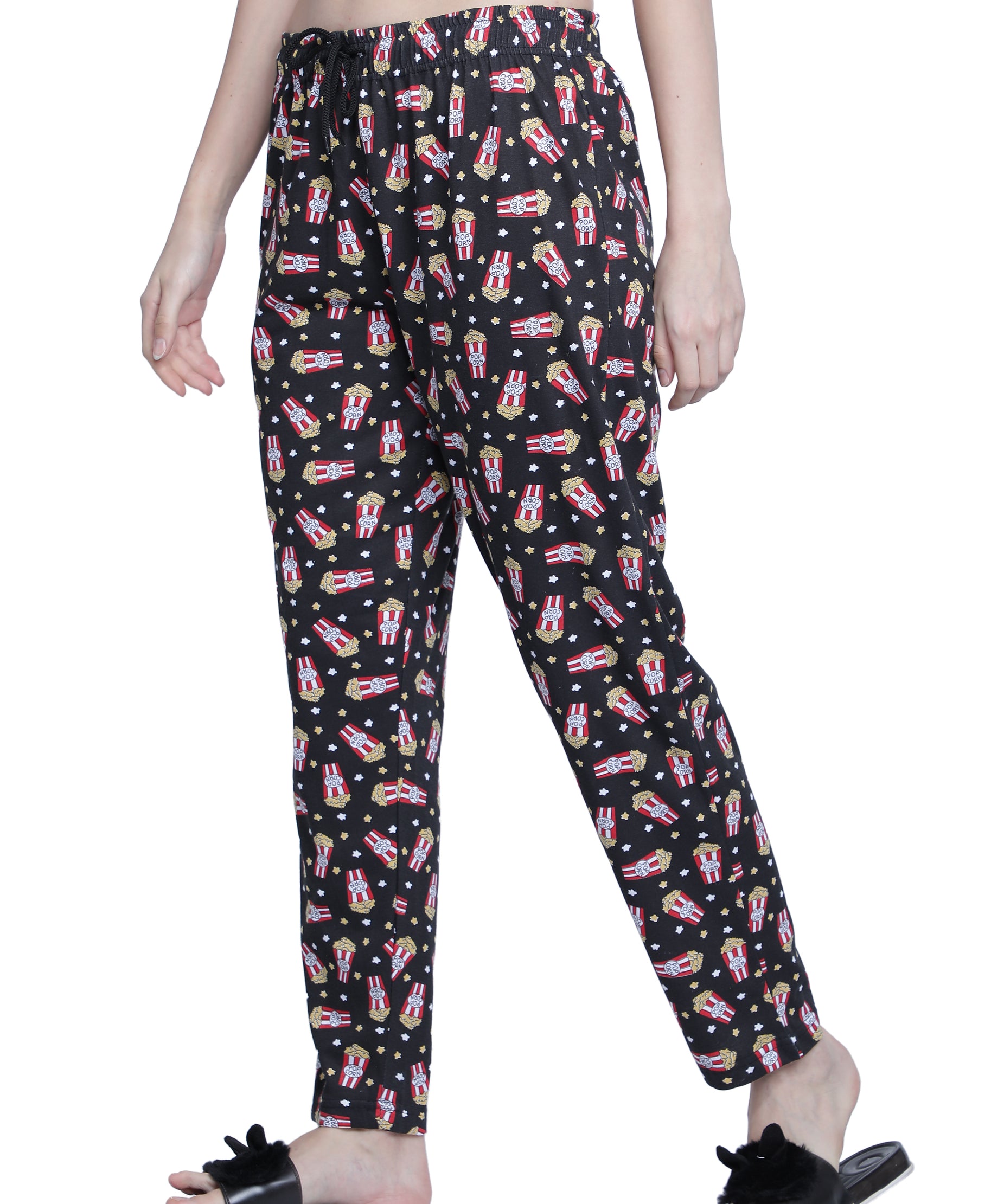 Women's Black Popcorn Pyjama - Entertaining & Comfortable Loungewear