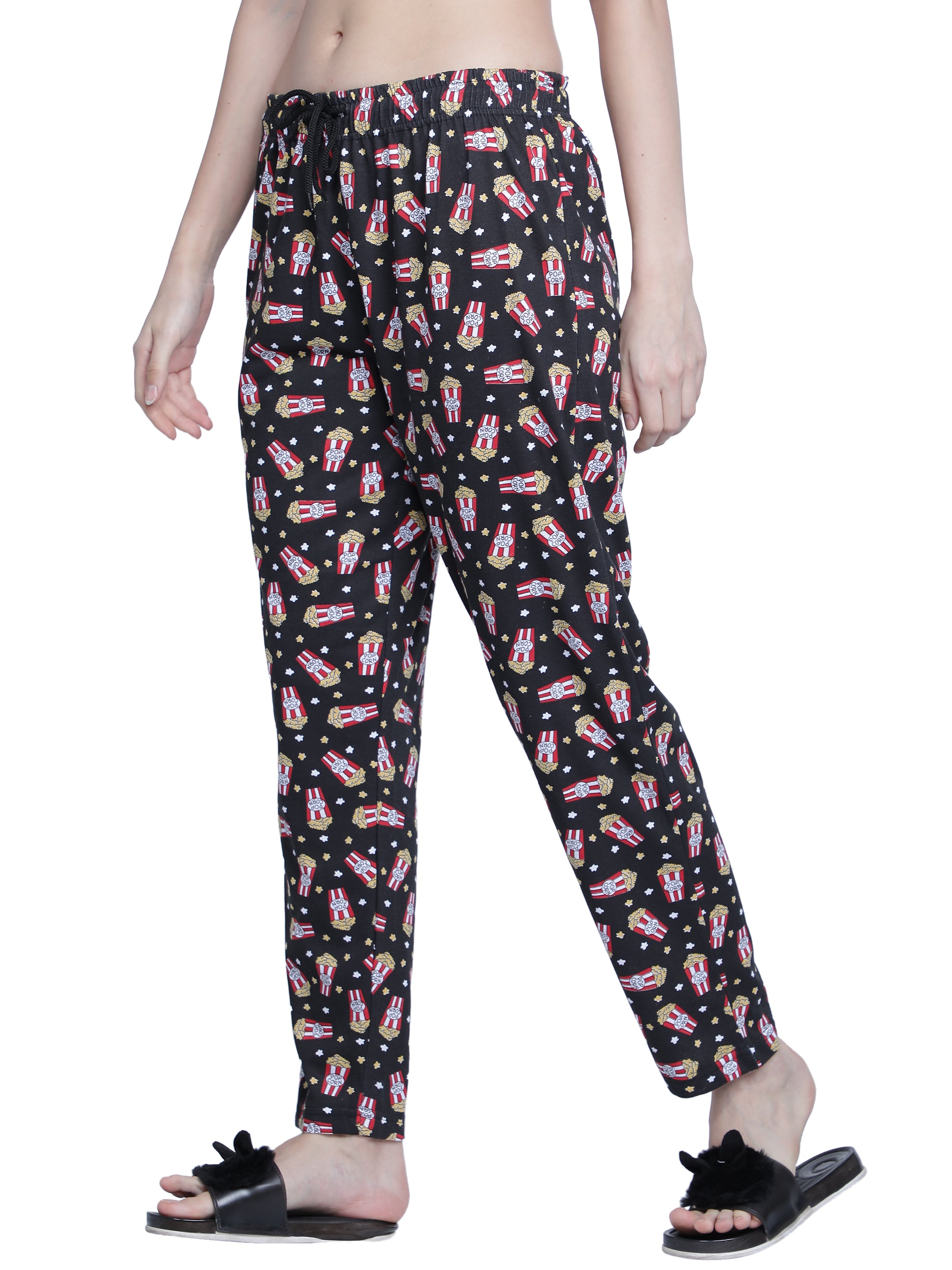 Women's Black Popcorn Pyjama - Entertaining & Comfortable Loungewear