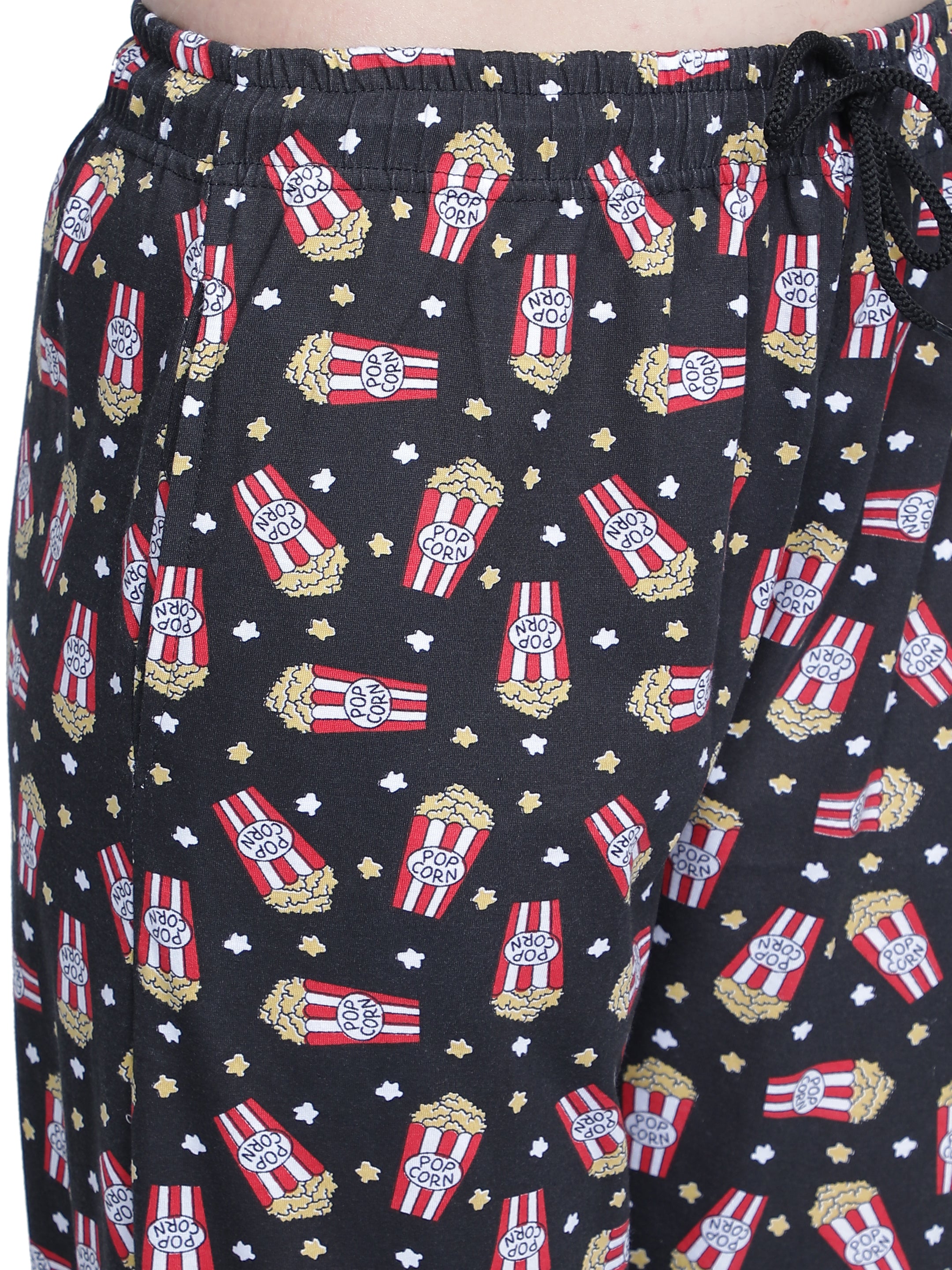 Women's Black Popcorn Pyjama - Entertaining & Comfortable Loungewear