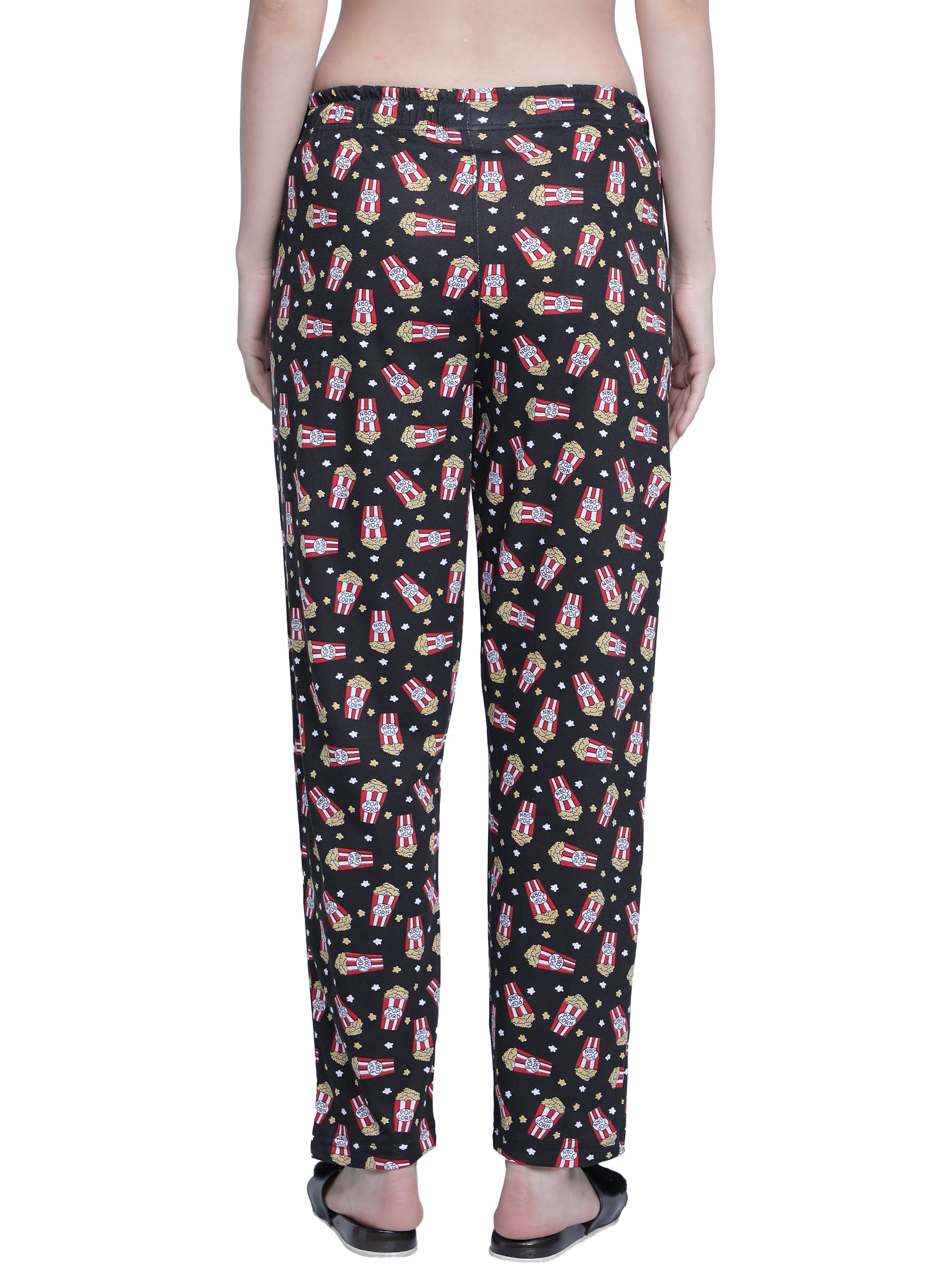 Women's Black Popcorn Pyjama - Entertaining & Comfortable Loungewear