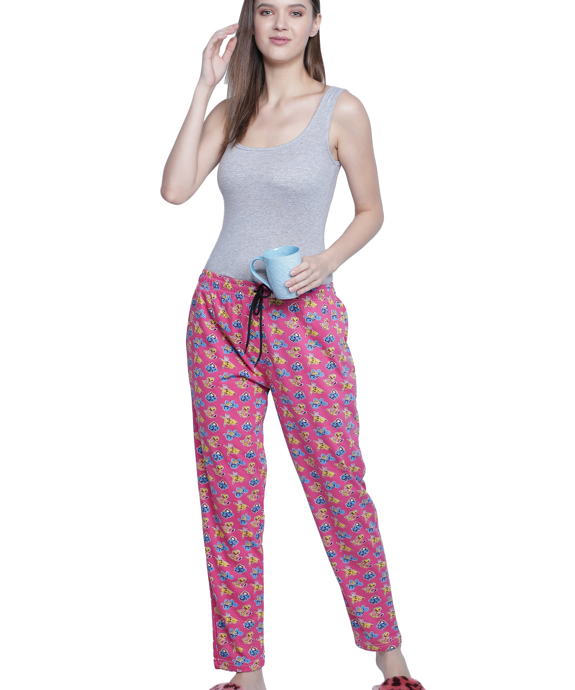 Women's Pink Dino Pyjama - Adventurous & Comfortable Loungewear