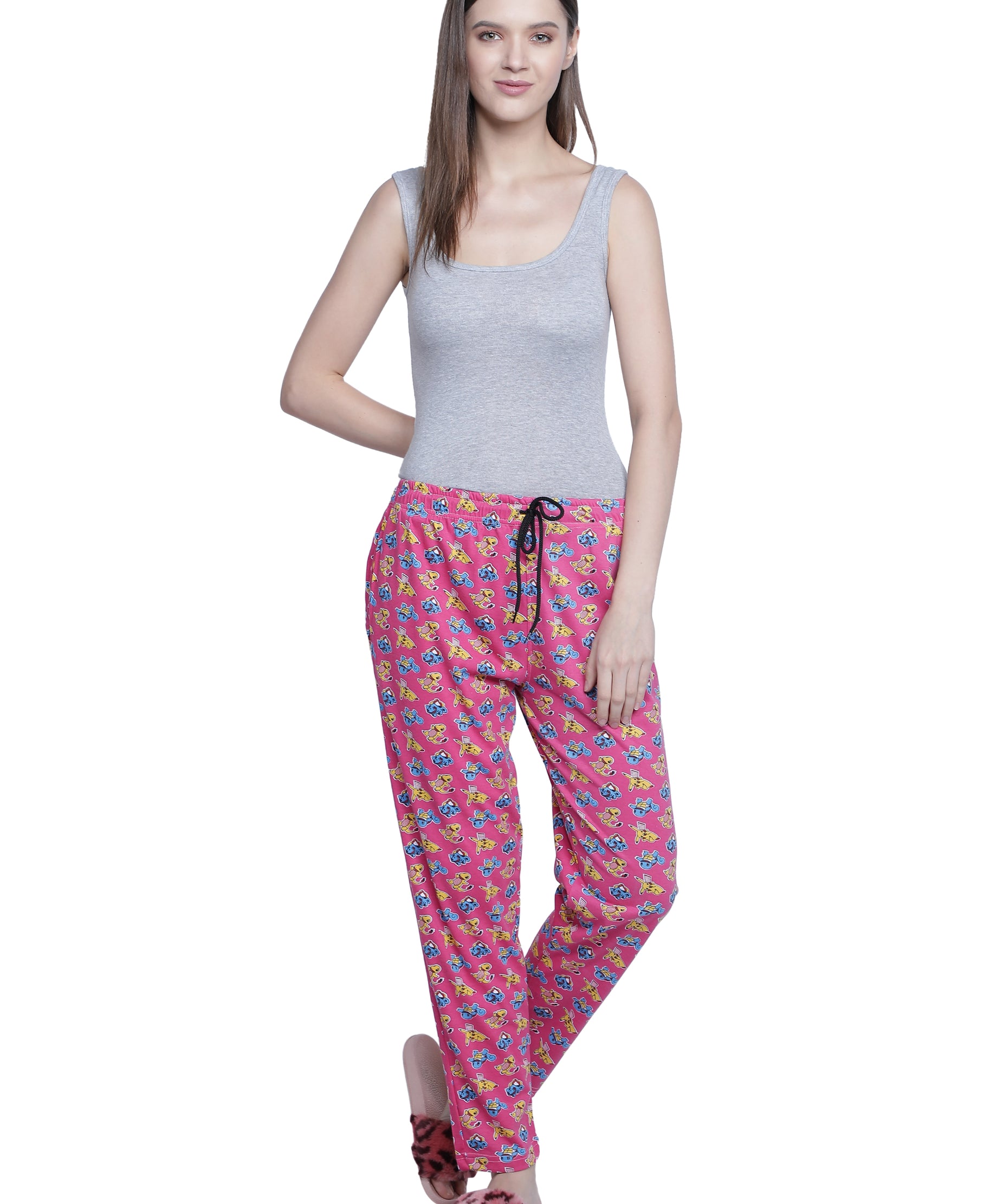 Women's Pink Dino Pyjama - Adventurous & Comfortable Loungewear