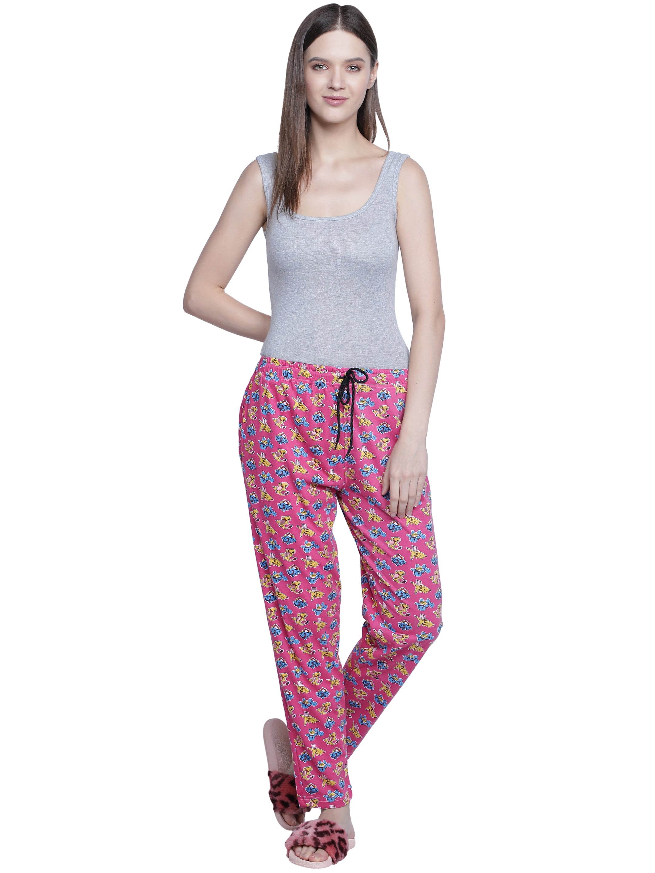 Women's Pink Dino Pyjama - Adventurous & Comfortable Loungewear