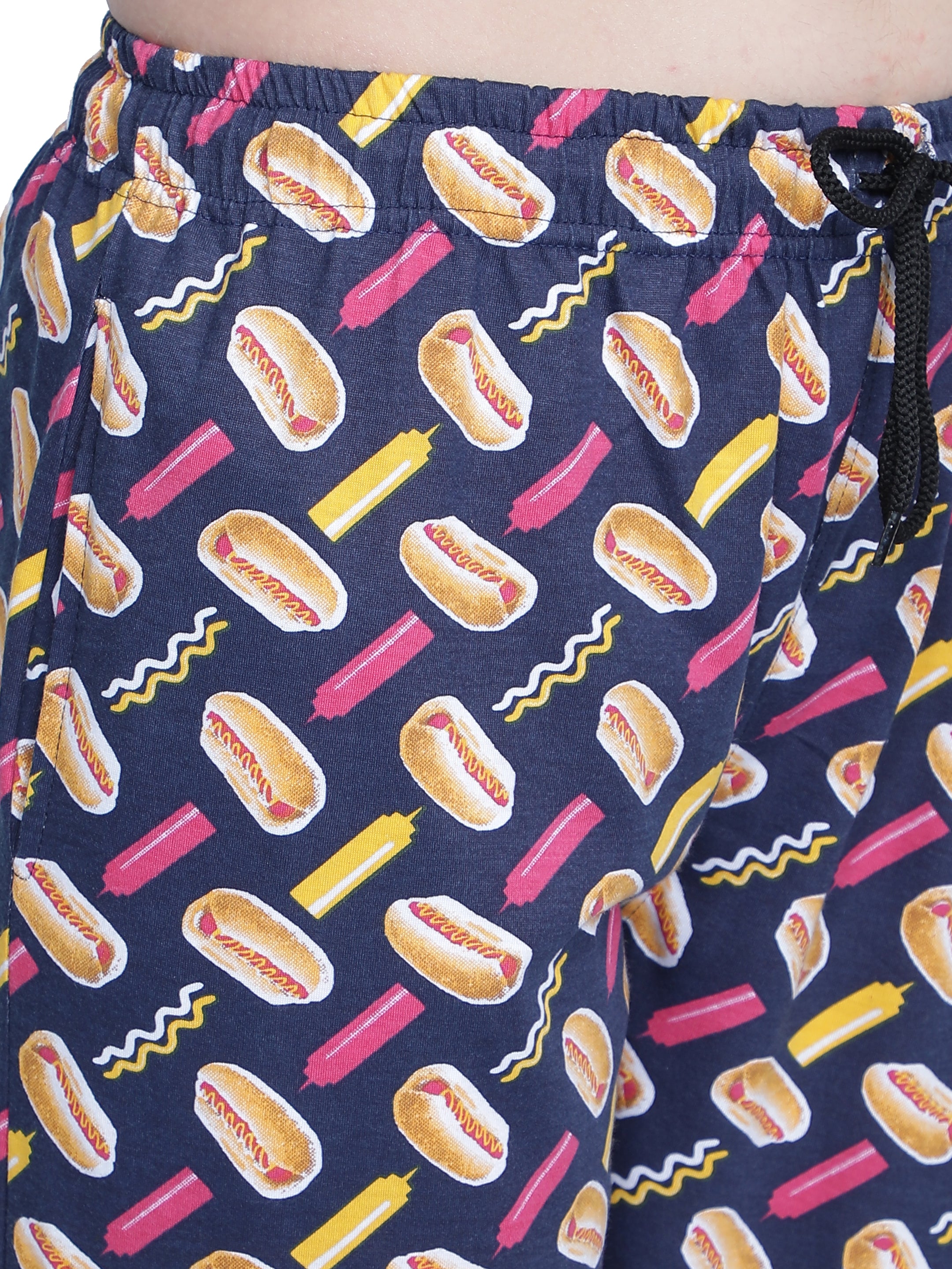 Women's Navy Burger Pyjama - Whimsical & Comfortable Loungewear