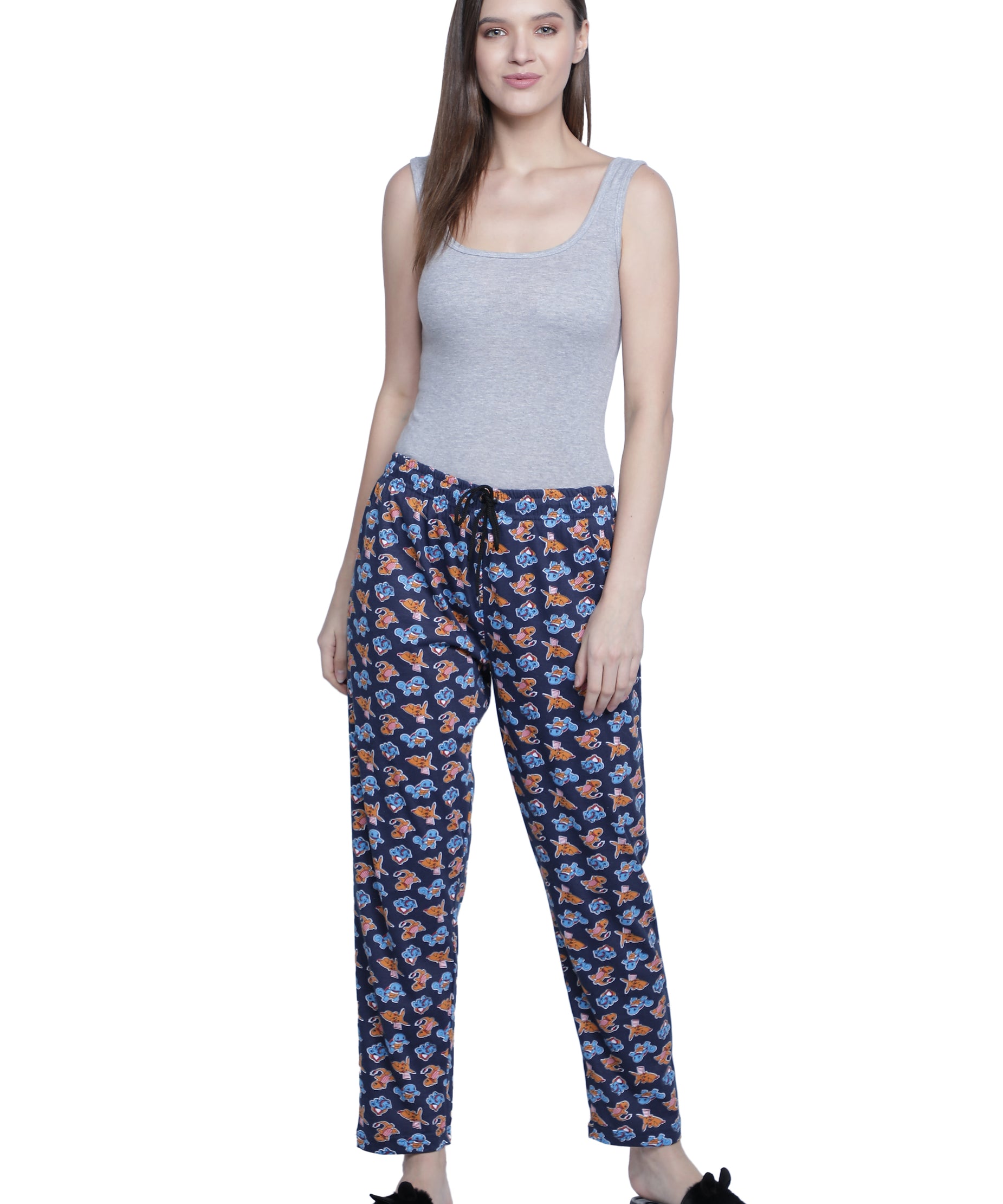 Women's Navy Dino Pyjama - Playful & Comfortable Loungewear