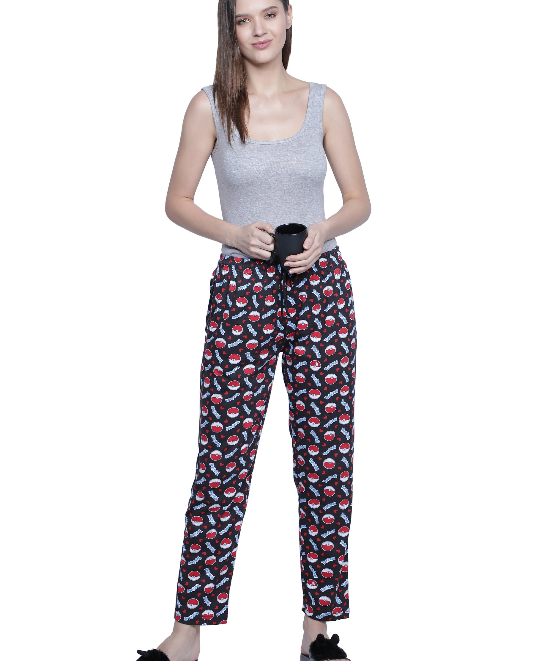 Women's Black Pokemon Pyjama - Playful & Comfortable Loungewear