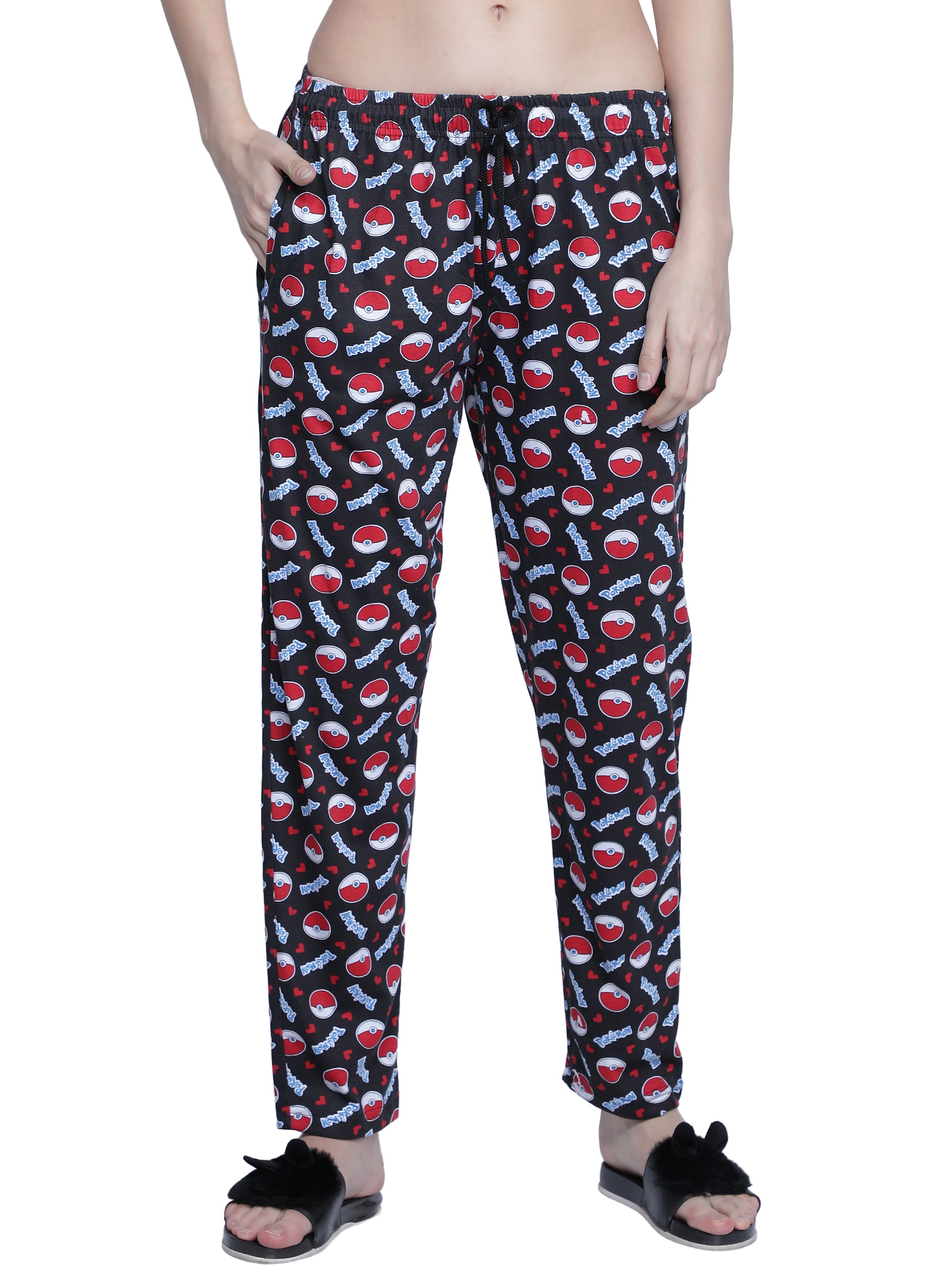 Women's Black Pokemon Pyjama - Playful & Comfortable Loungewear