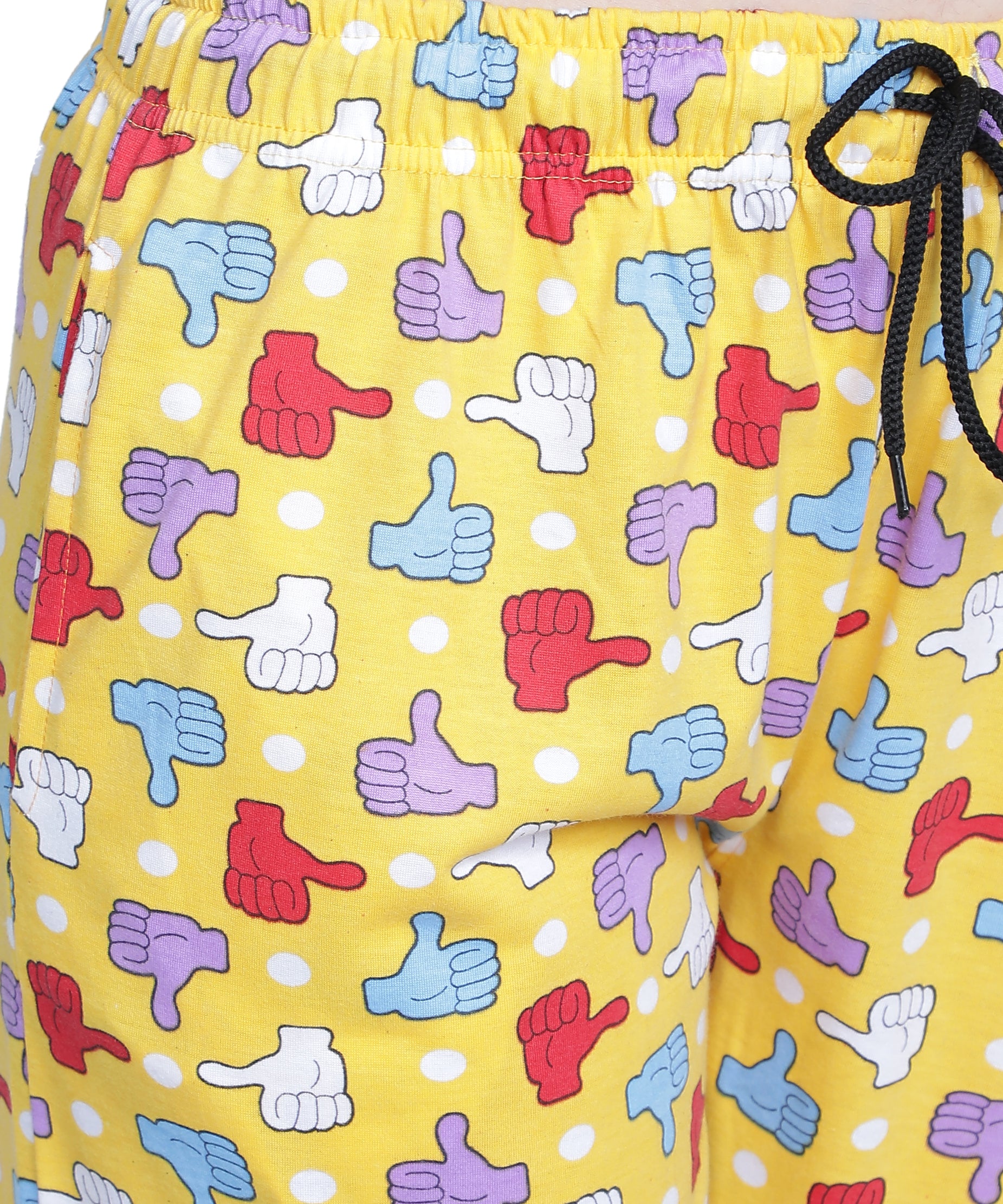 Women's Yellow Thumbs Up Pyjama - Cheerful & Comfortable Loungewear
