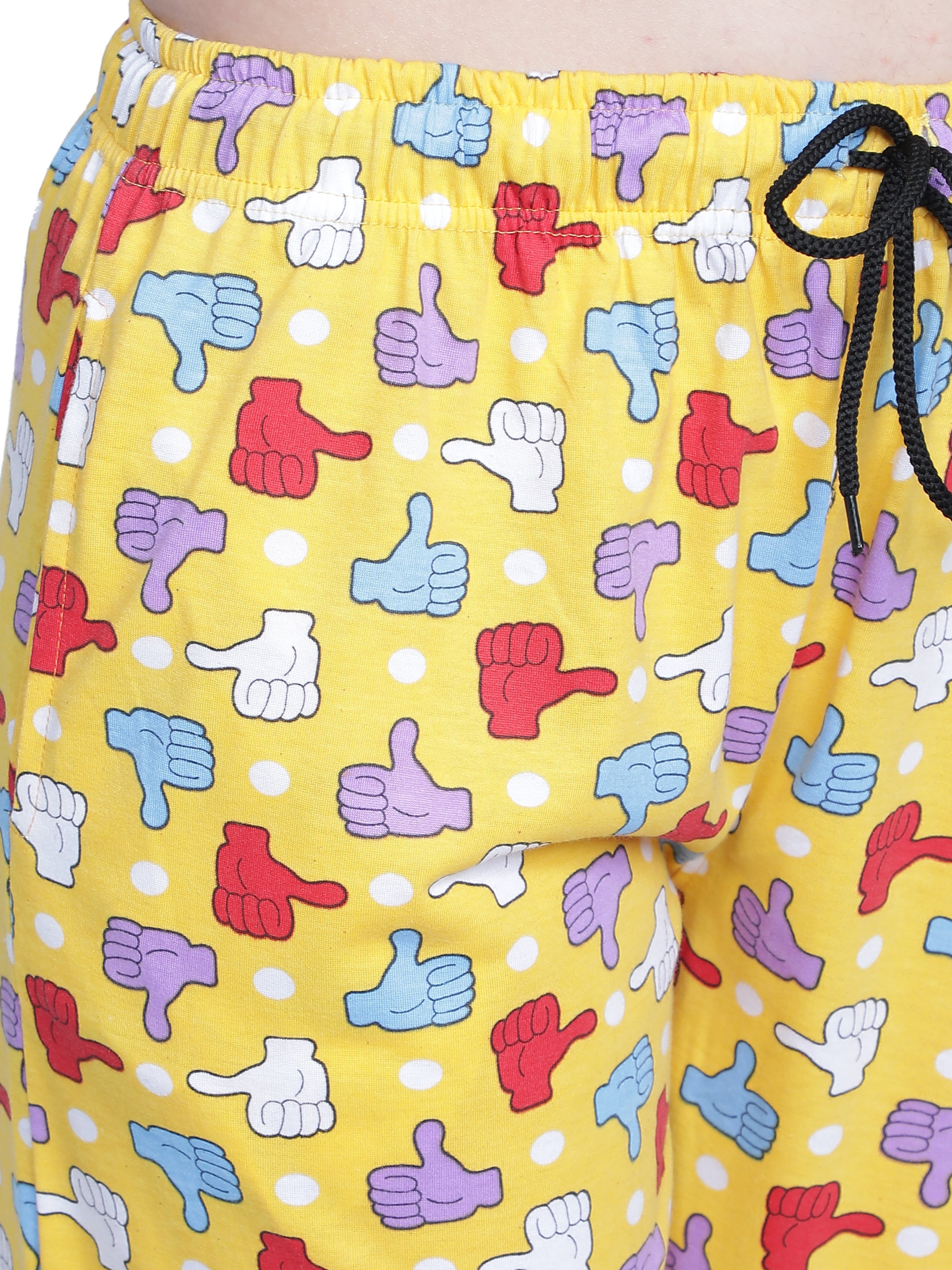 Women's Yellow Thumbs Up Pyjama - Cheerful & Comfortable Loungewear