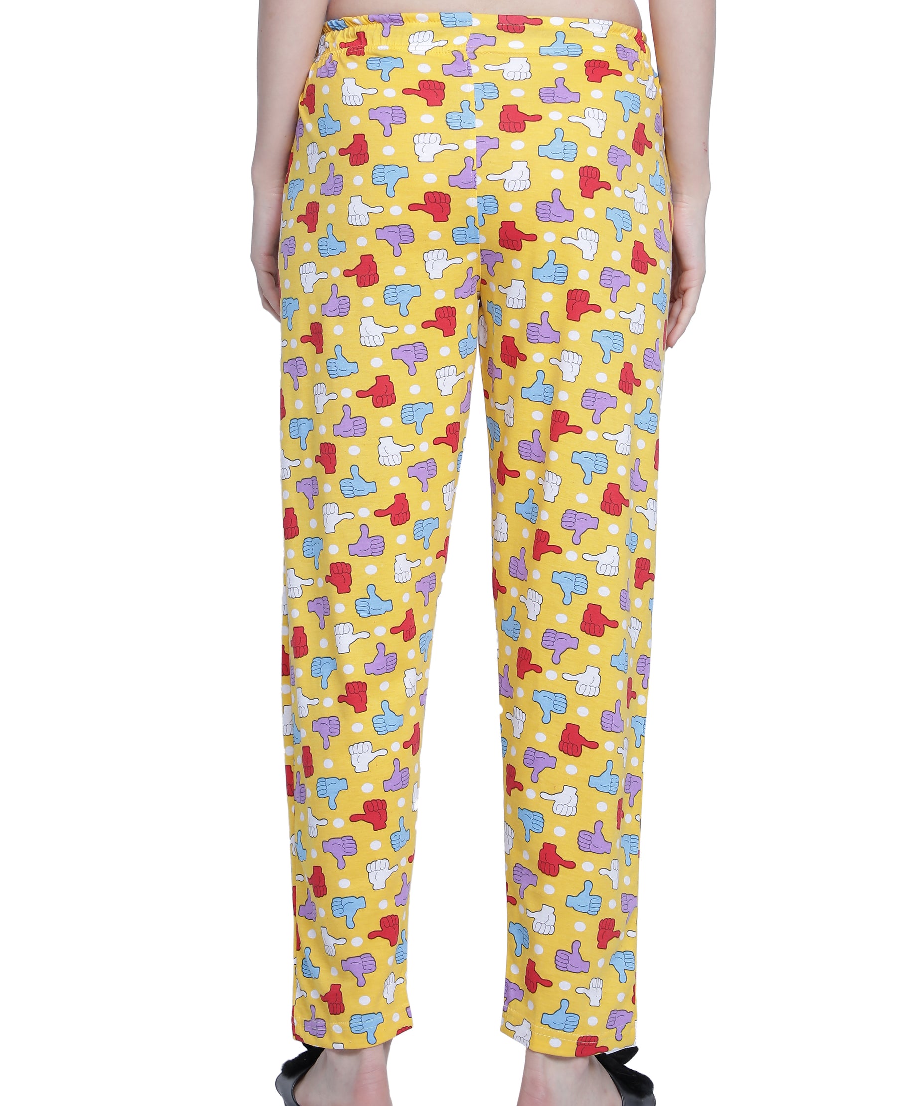 Women's Yellow Thumbs Up Pyjama - Cheerful & Comfortable Loungewear