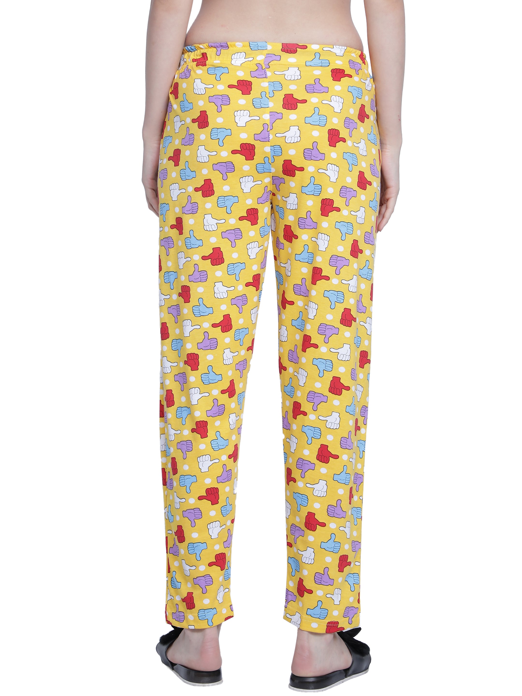 Women's Yellow Thumbs Up Pyjama - Cheerful & Comfortable Loungewear