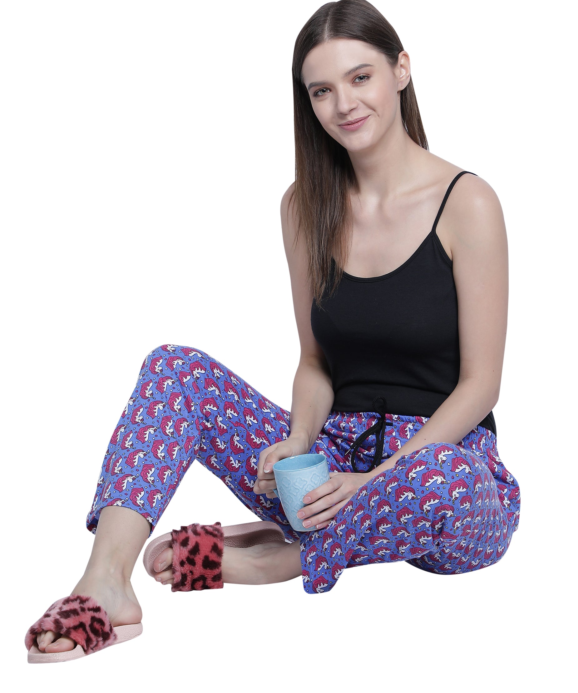 Women's Royal Blue Unicorn Pyjama - Enchanting & Comfortable Loungewear