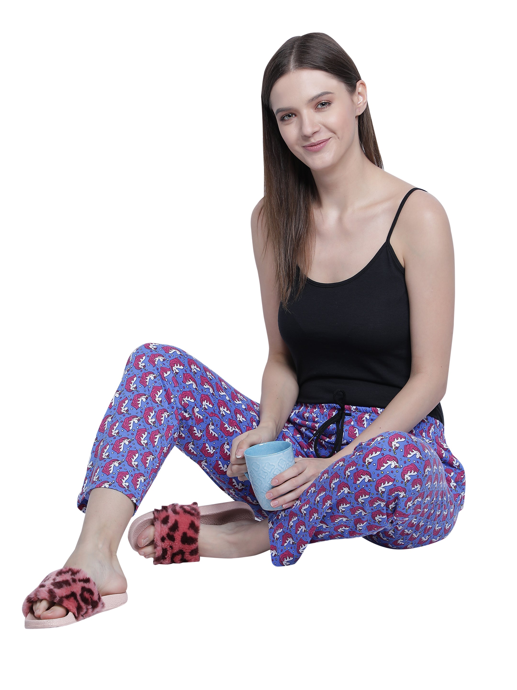 Women's Royal Blue Unicorn Pyjama - Enchanting & Comfortable Loungewear