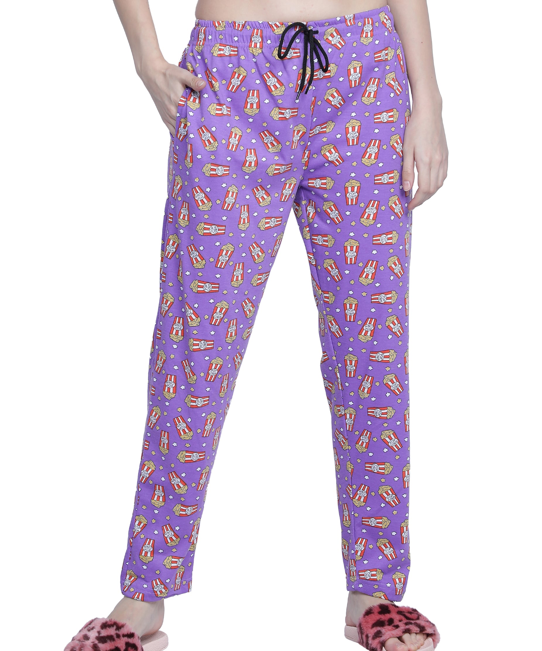 Women's Purple Popcorn Pyjama - Entertaining & Comfortable Loungewear