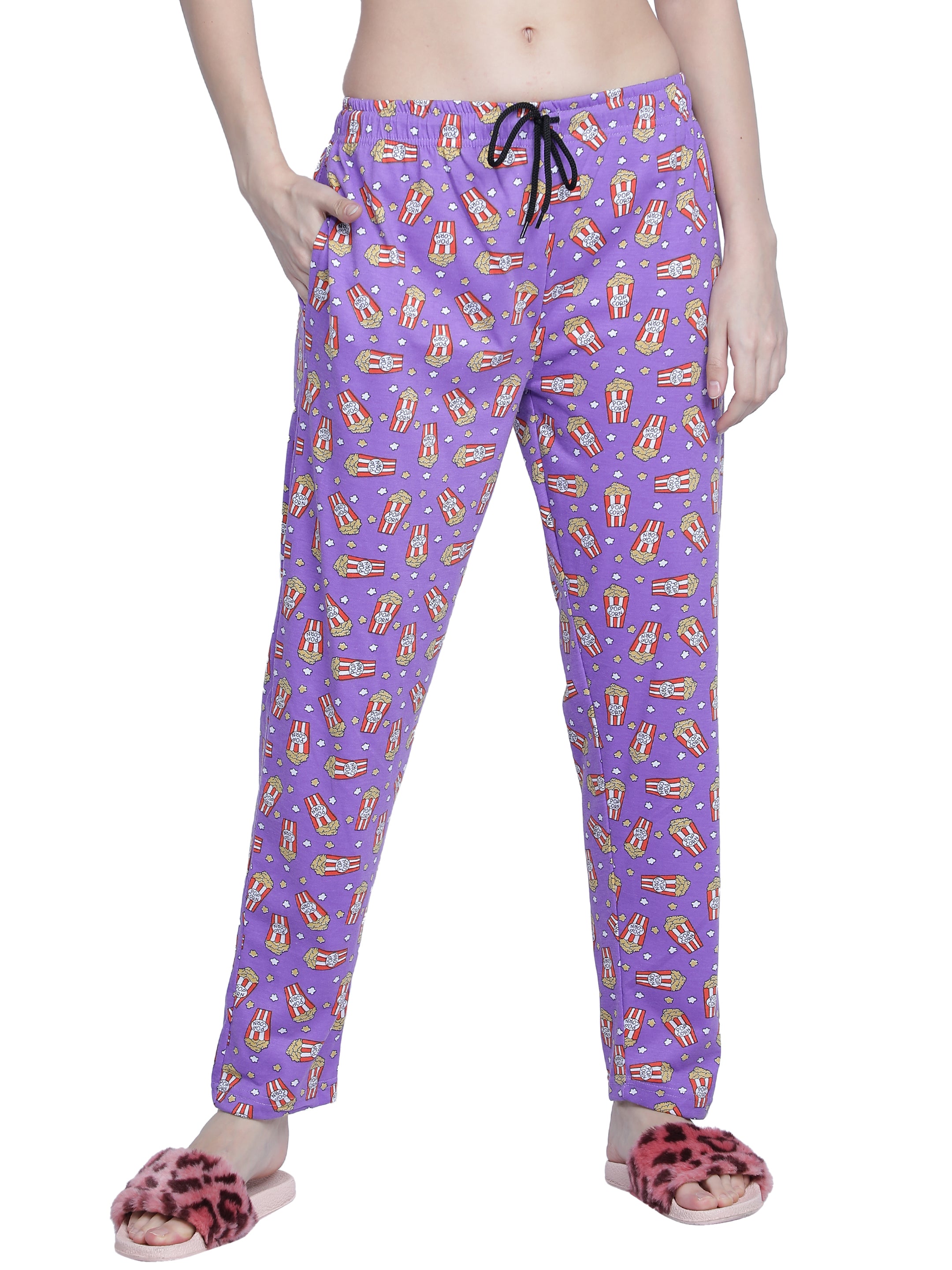 Women's Purple Popcorn Pyjama - Entertaining & Comfortable Loungewear