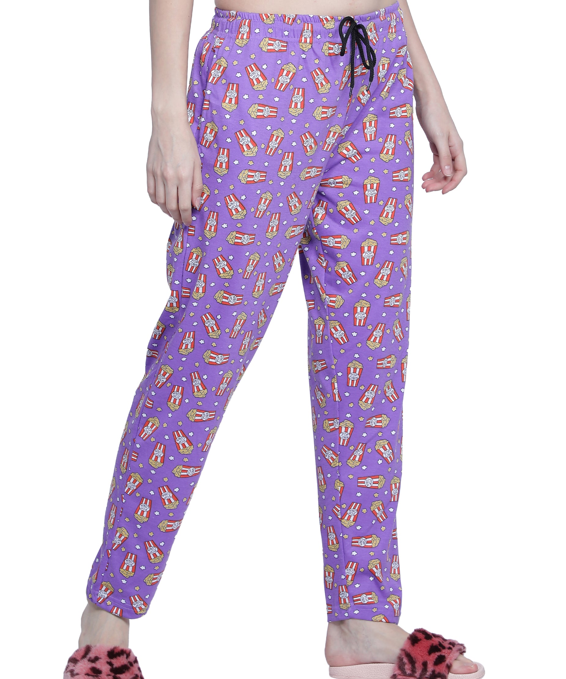 Women's Purple Popcorn Pyjama - Entertaining & Comfortable Loungewear
