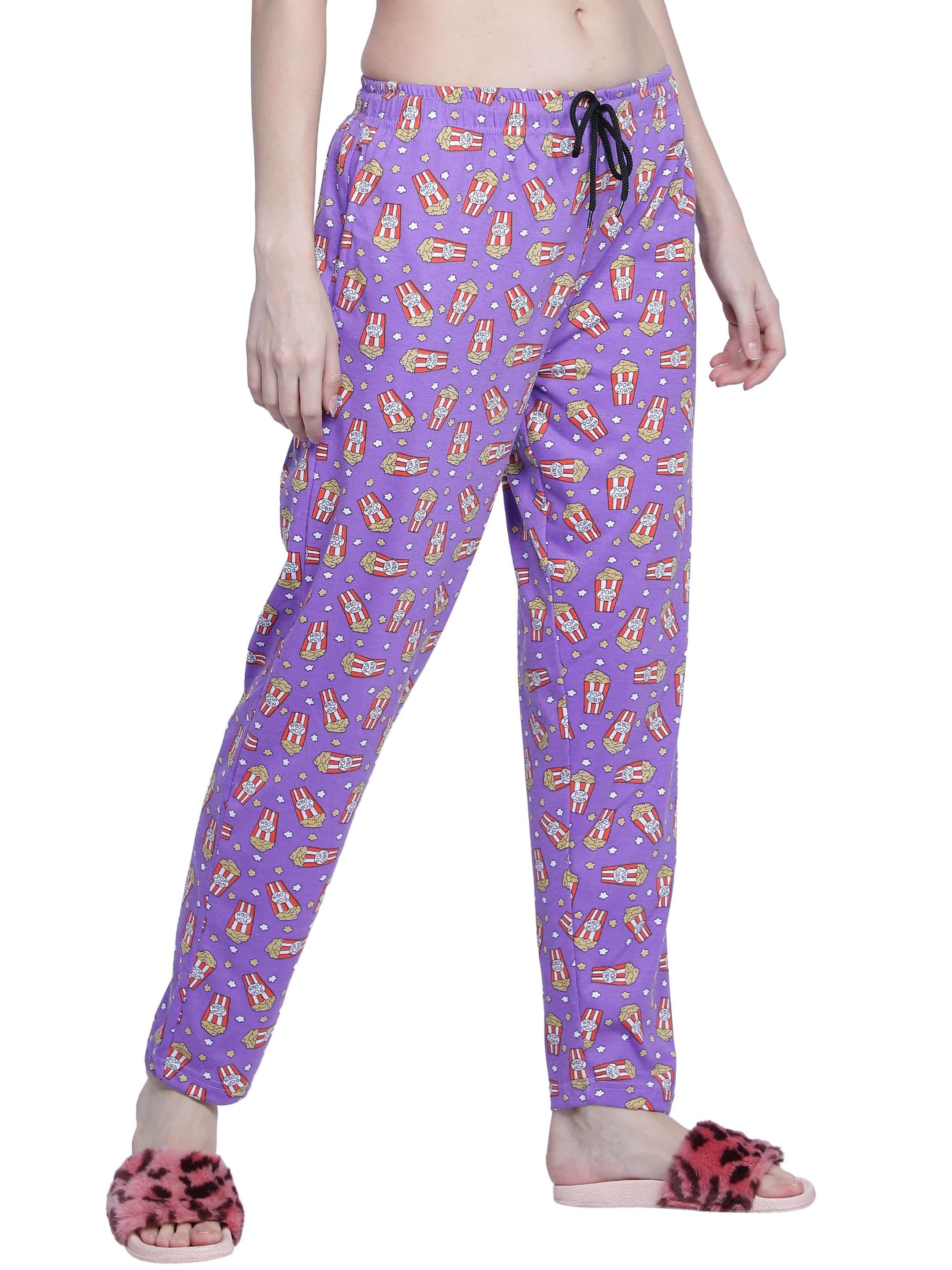 Women's Purple Popcorn Pyjama - Entertaining & Comfortable Loungewear