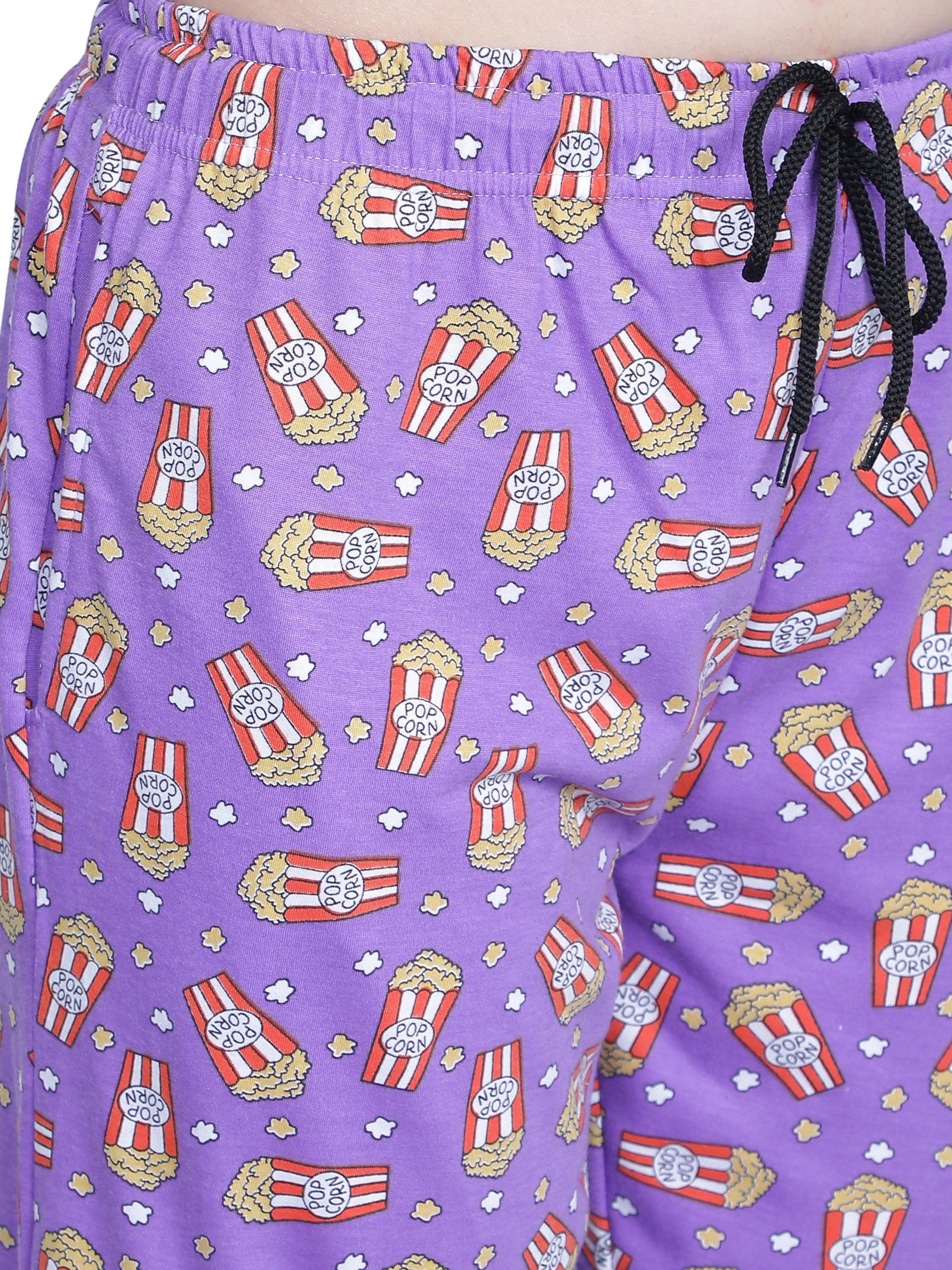 Women's Purple Popcorn Pyjama - Entertaining & Comfortable Loungewear