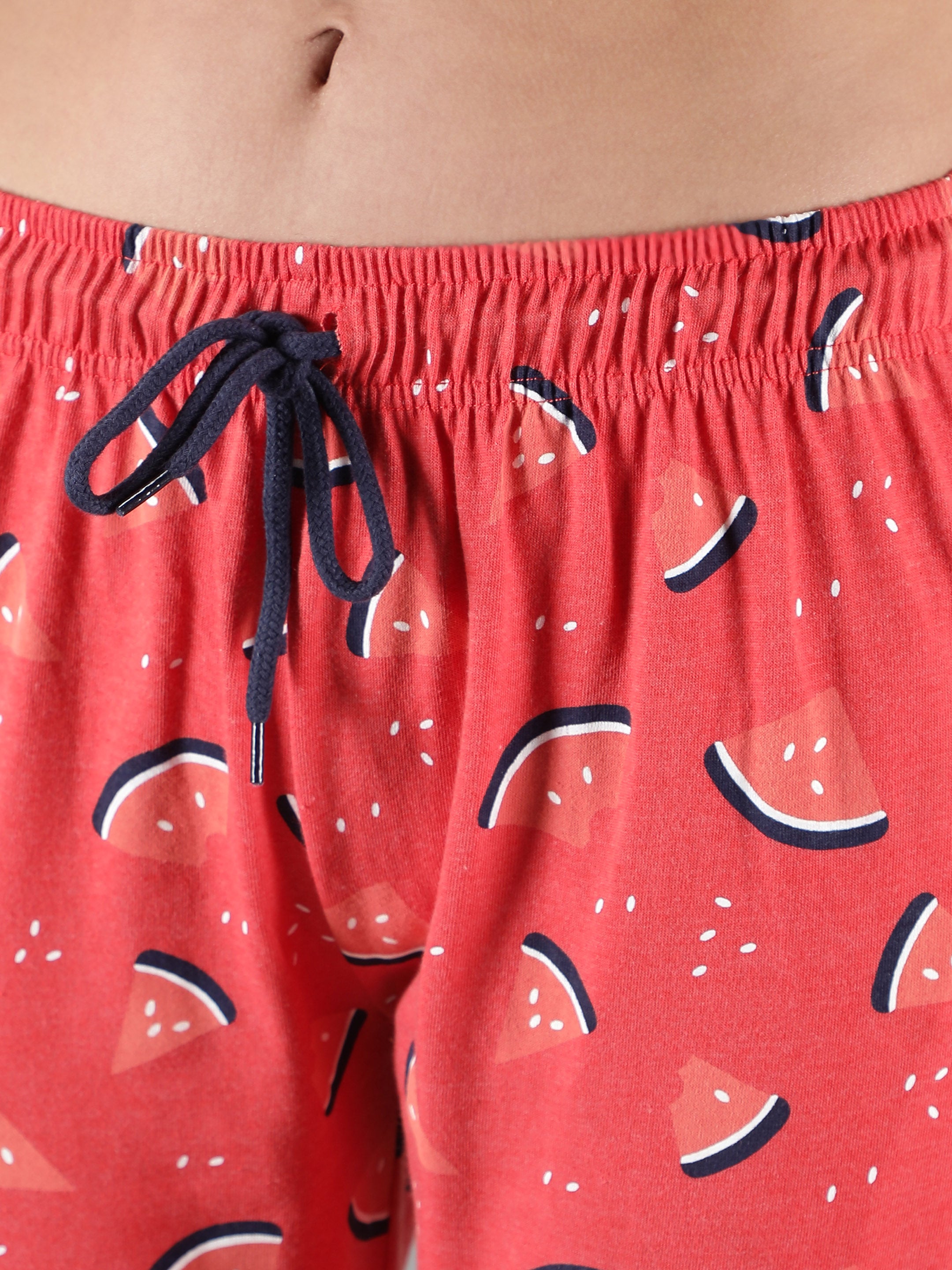 Women's Watermelon Collar Style PJ Set - Refreshing & Comfortable Sleepwear