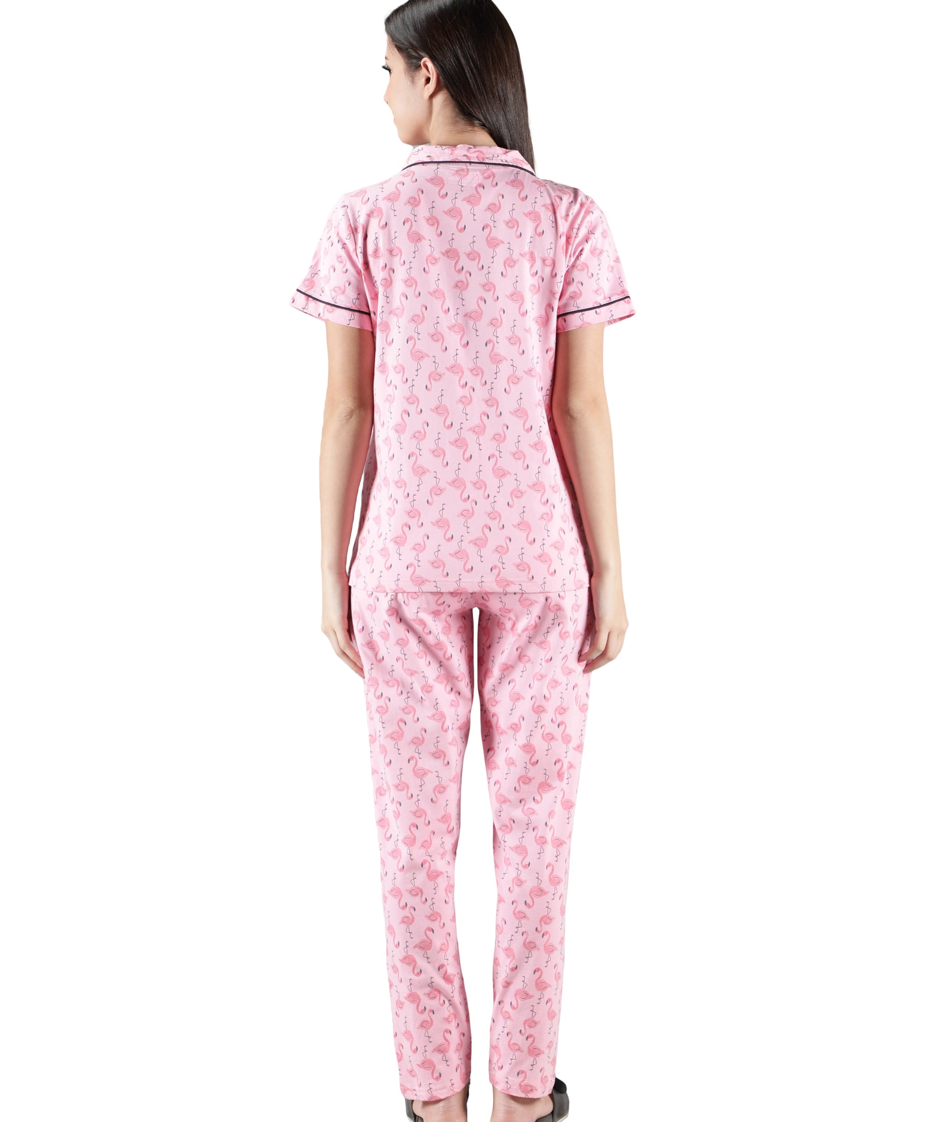Women's Flamingo Collar Style PJ Set - Playful & Comfortable Sleepwear