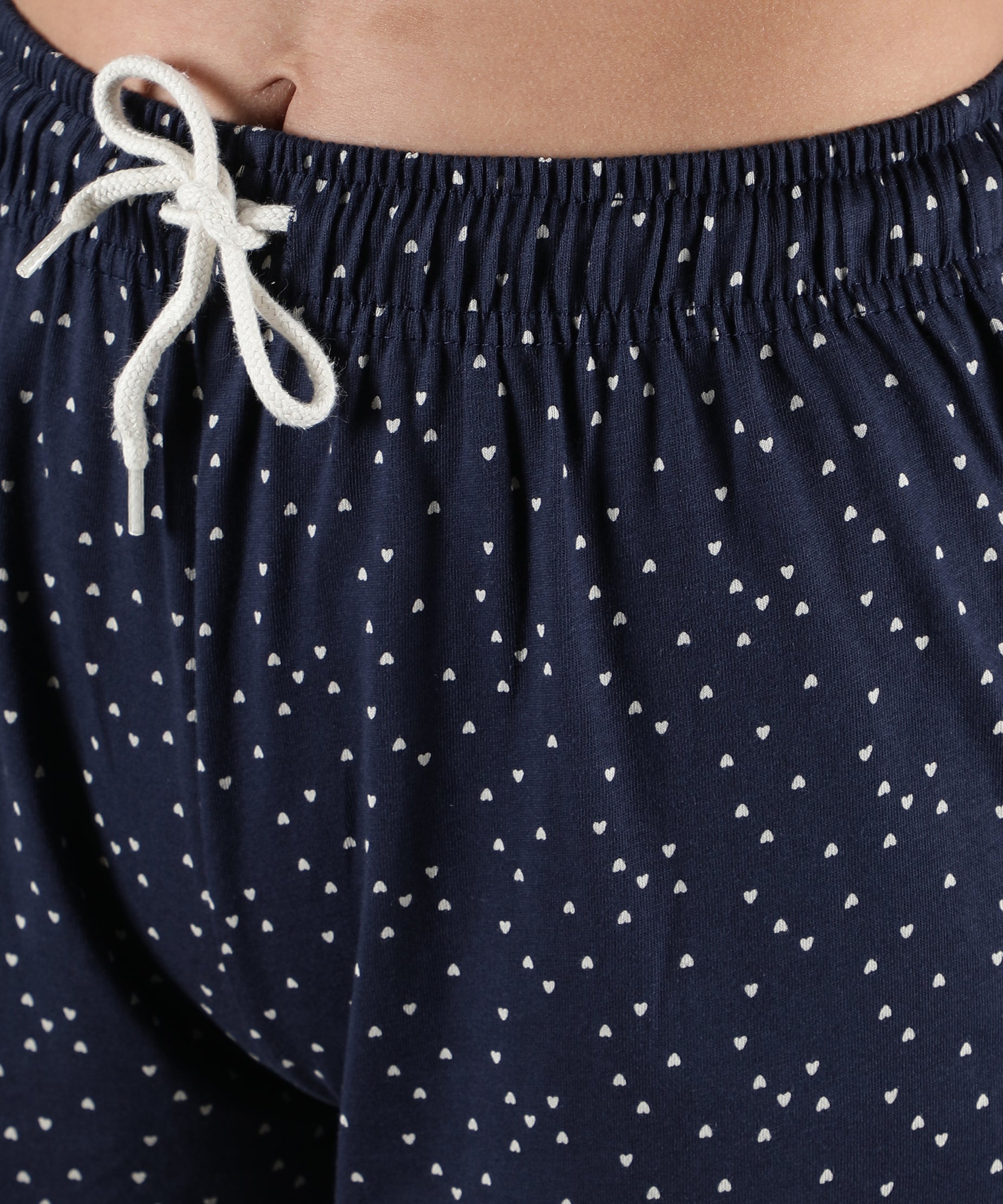 Women's Navy White Hearts Collar Style PJ Set - Romantic & Comfortable Sleepwear