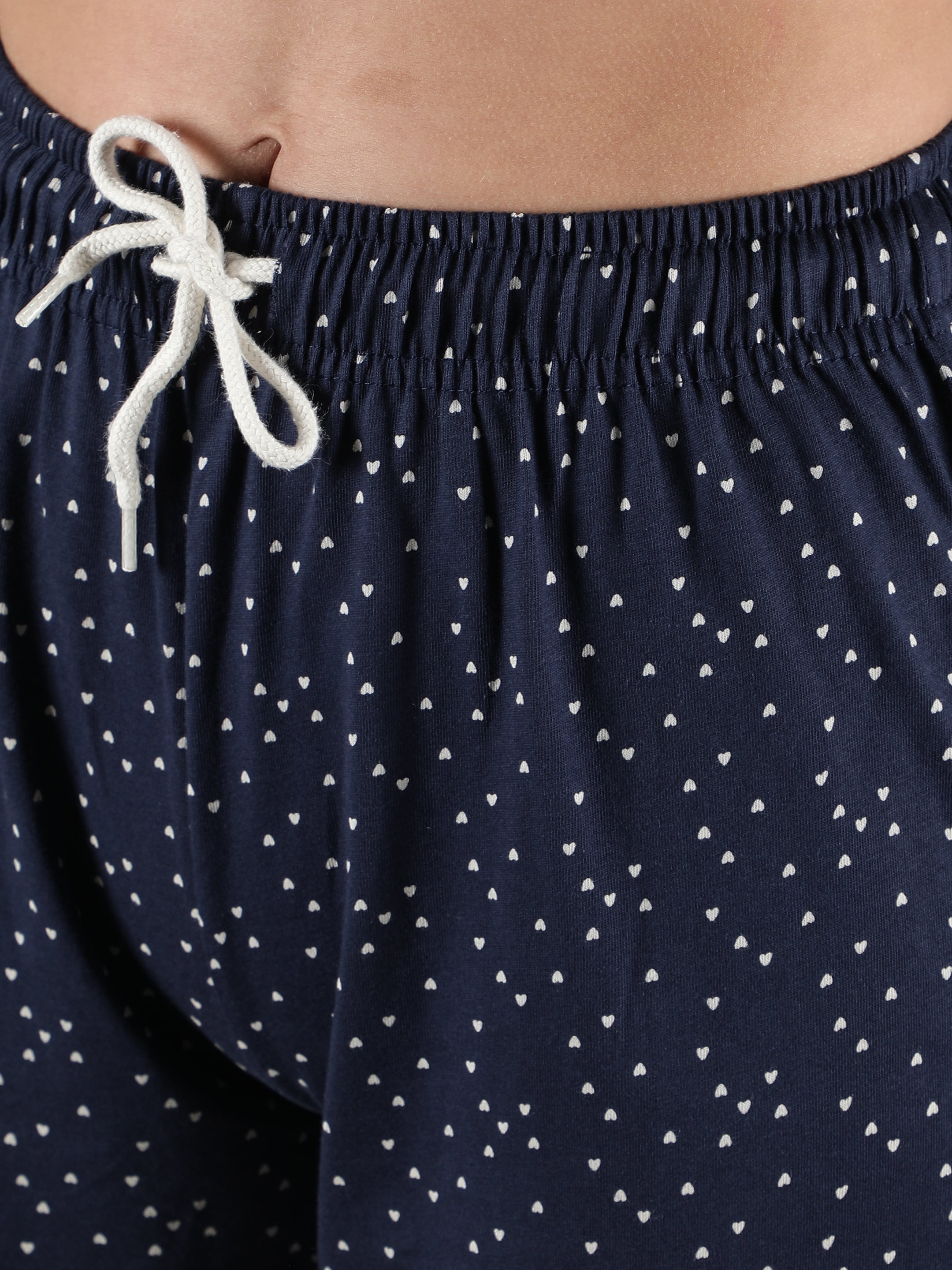 Women's Navy White Hearts Collar Style PJ Set - Romantic & Comfortable Sleepwear