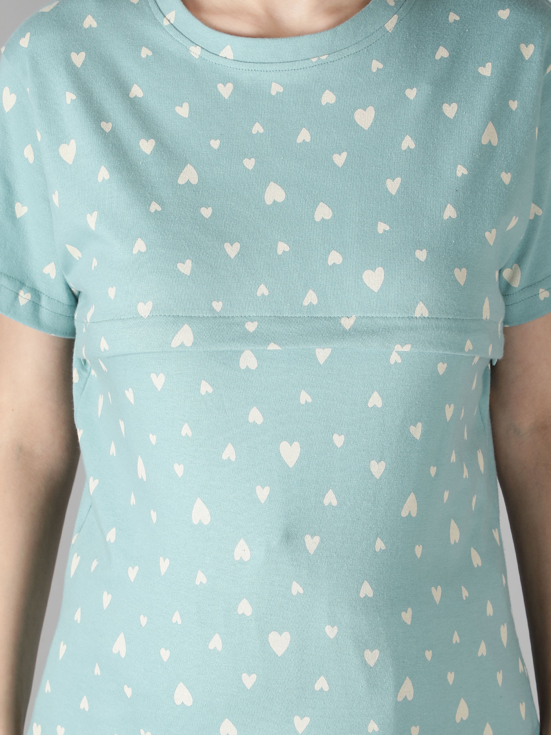 Women's Aqua Heart Nursing PJ Set - Comfortable & Functional Maternity Sleepwear