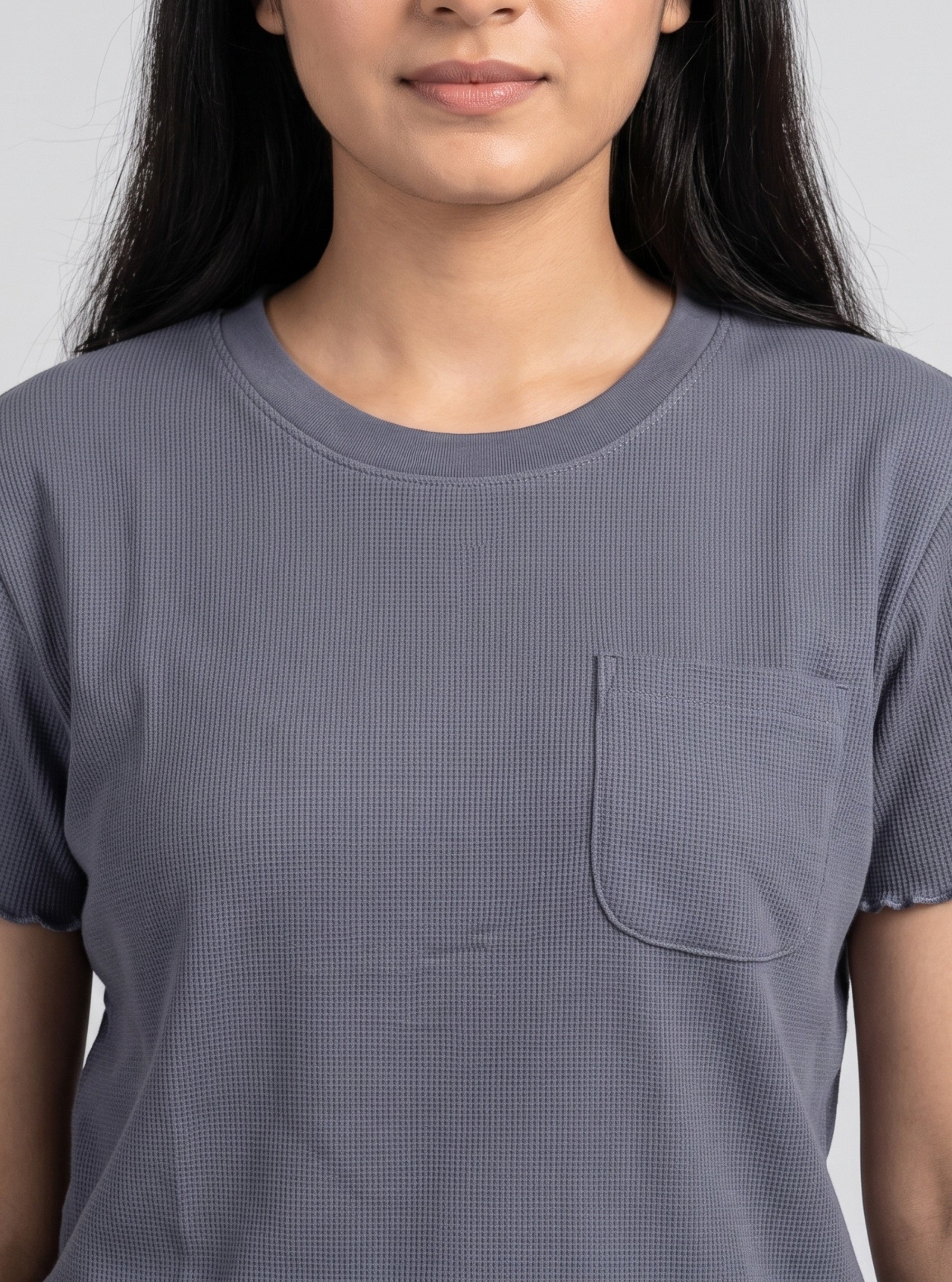Women’s Premium Waffle Loungewear Set - Dark Grey